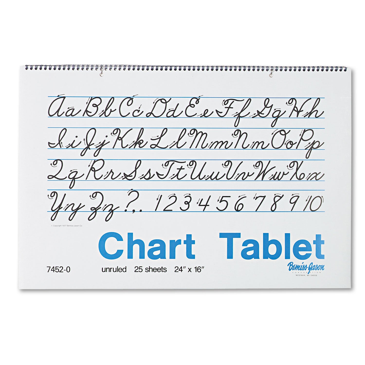 Chart Tablets, Unruled, 24 x 16, White, 25 Sheets -