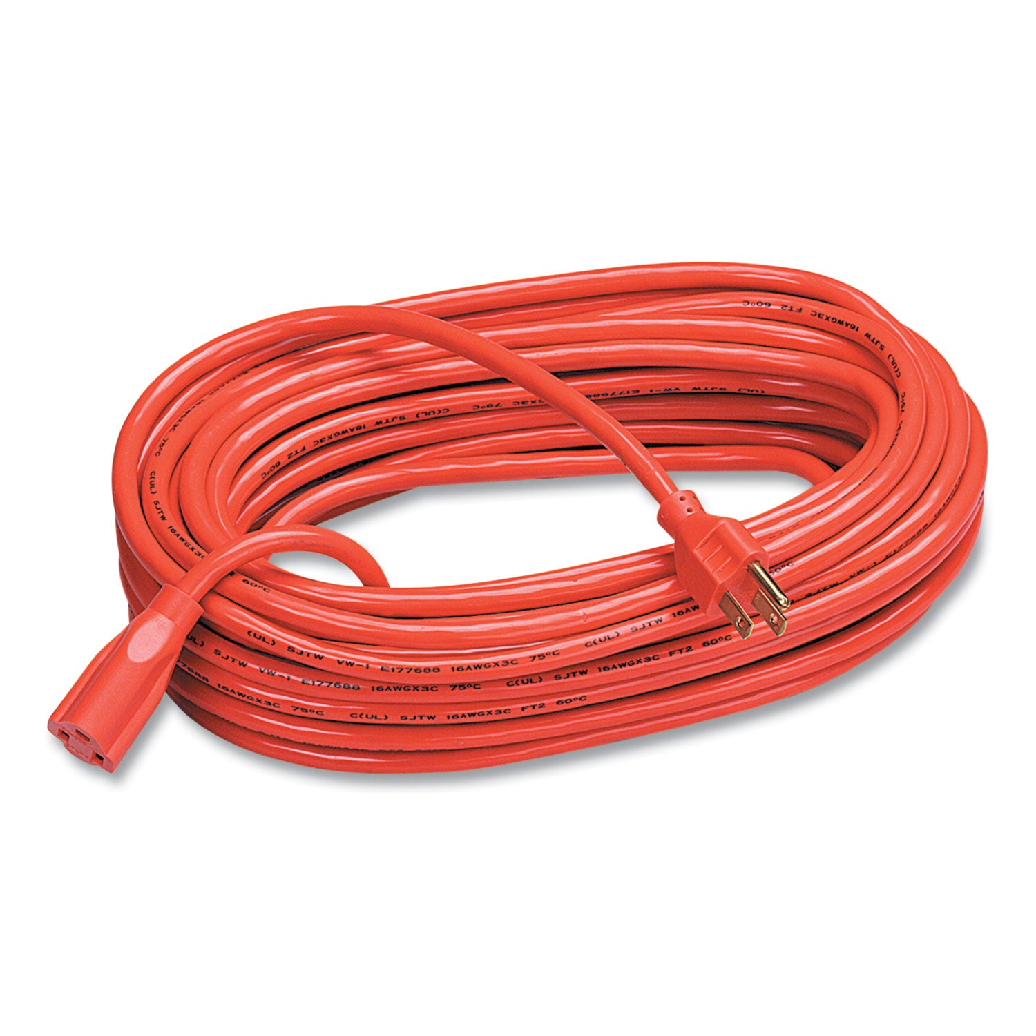 Indoor/Outdoor Heavy-Duty 3-Prong Plug Extension Cord, 50 ft, 13 A, Orange -
