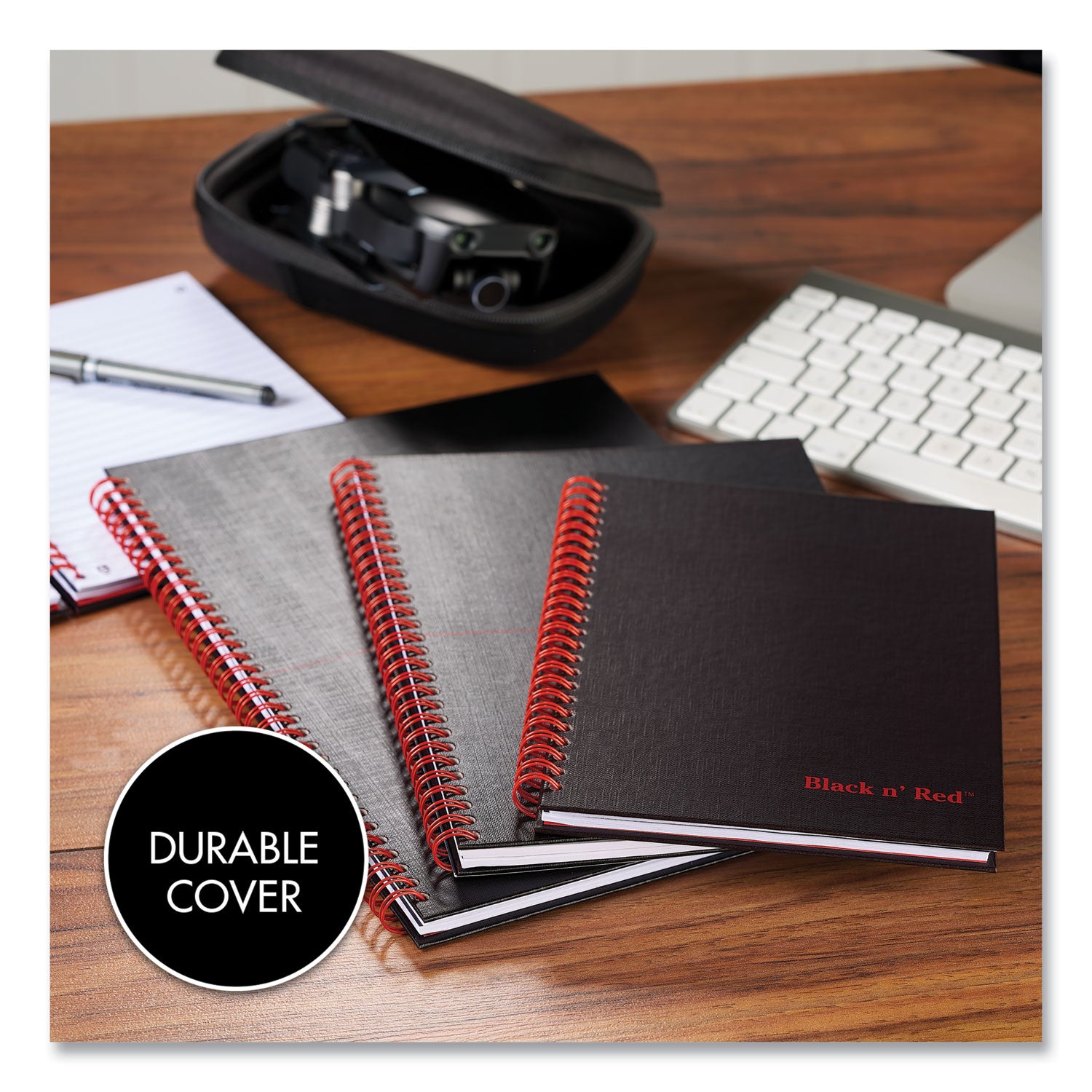 Hardcover Twinwire Notebooks, SCRIBZEE Compatible, 1-Subject, Wide/Legal Rule, Black Cover, (70) 8.25 x 5.88 Sheets -