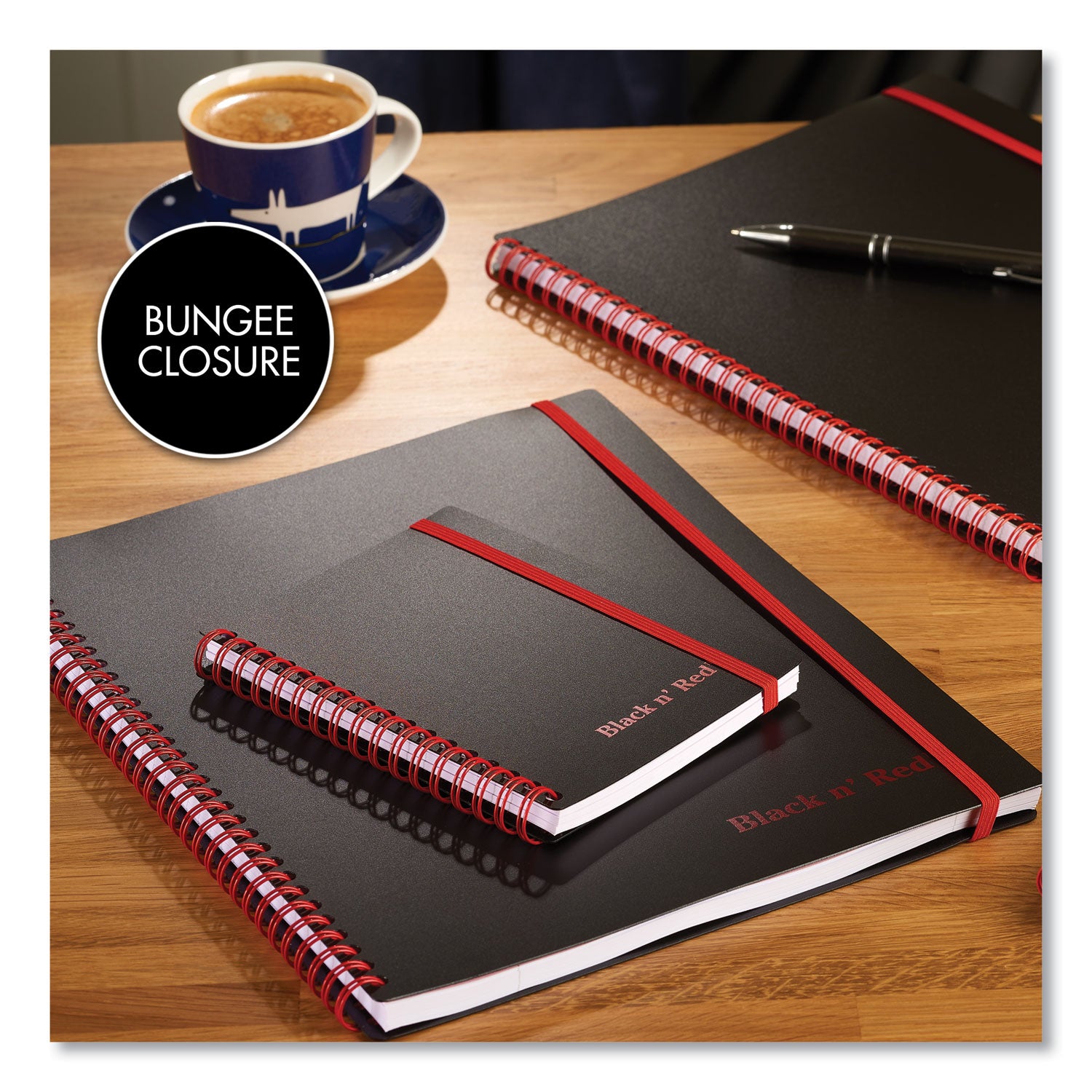 Flexible Cover Twinwire Notebooks, SCRIBZEE Compatible, 1-Subject, Wide/Legal Rule, Black Cover, (70) 8.25 x 5.63 Sheets -