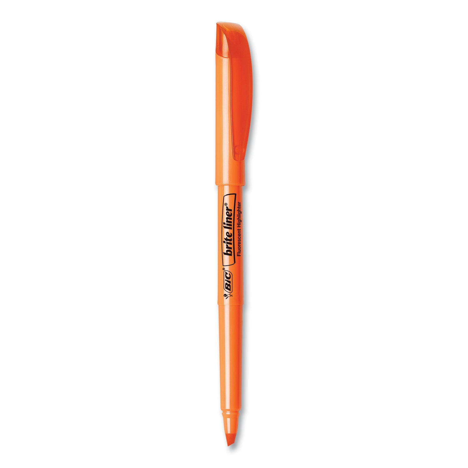 Brite Liner Highlighter, Fluorescent Orange Ink, Chisel Tip, Orange/Black Barrel, Dozen -