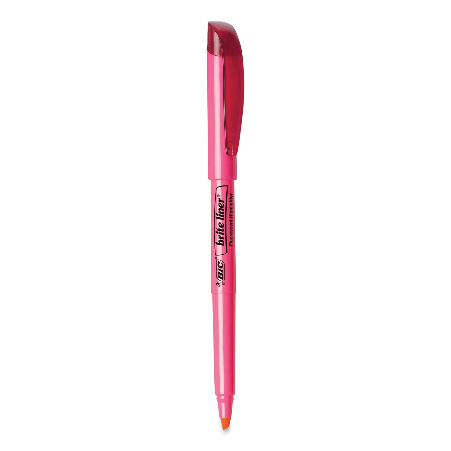 Brite Liner Highlighter, Fluorescent Pink Ink, Chisel Tip, Pink/Black Barrel, Dozen -