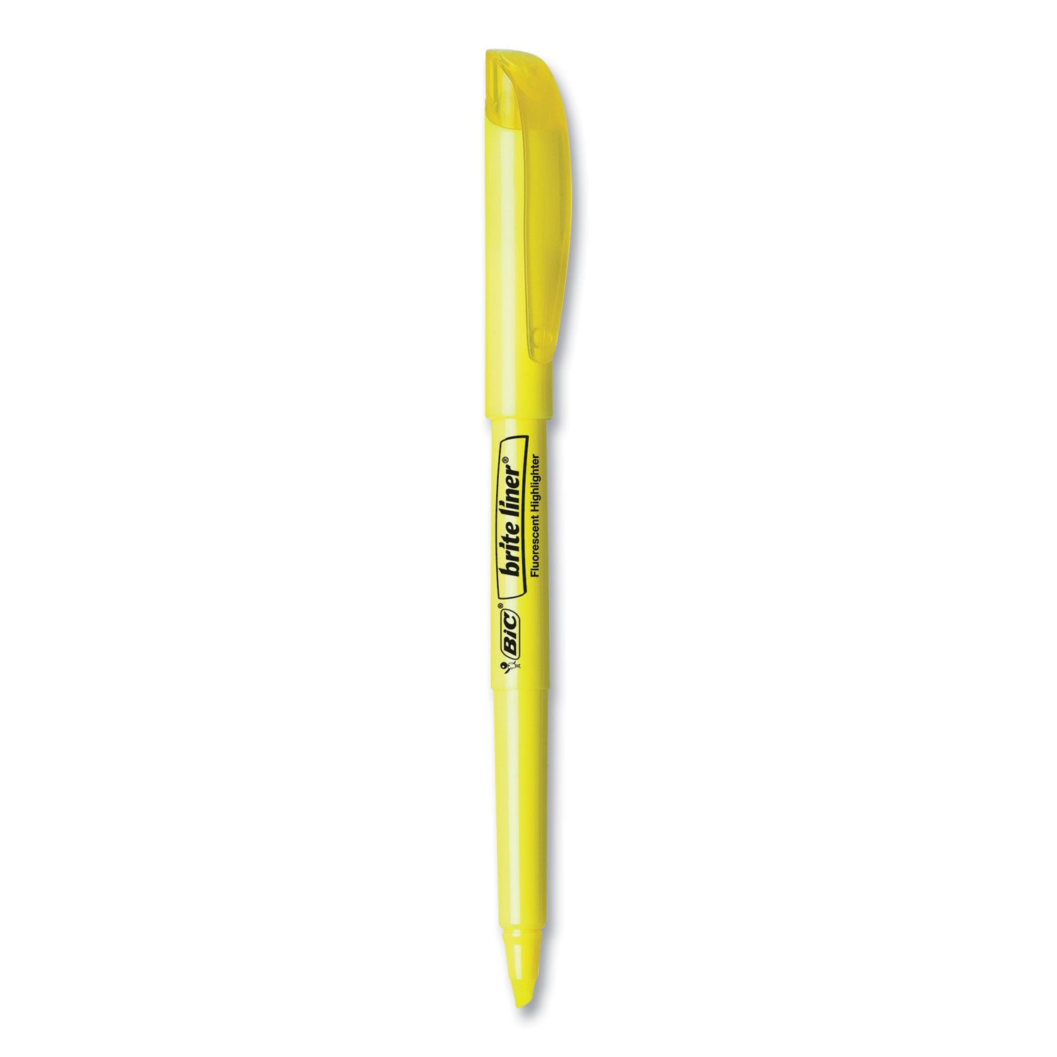 Brite Liner Highlighter, Fluorescent Yellow Ink, Chisel Tip, Yellow/Black Barrel, Dozen -
