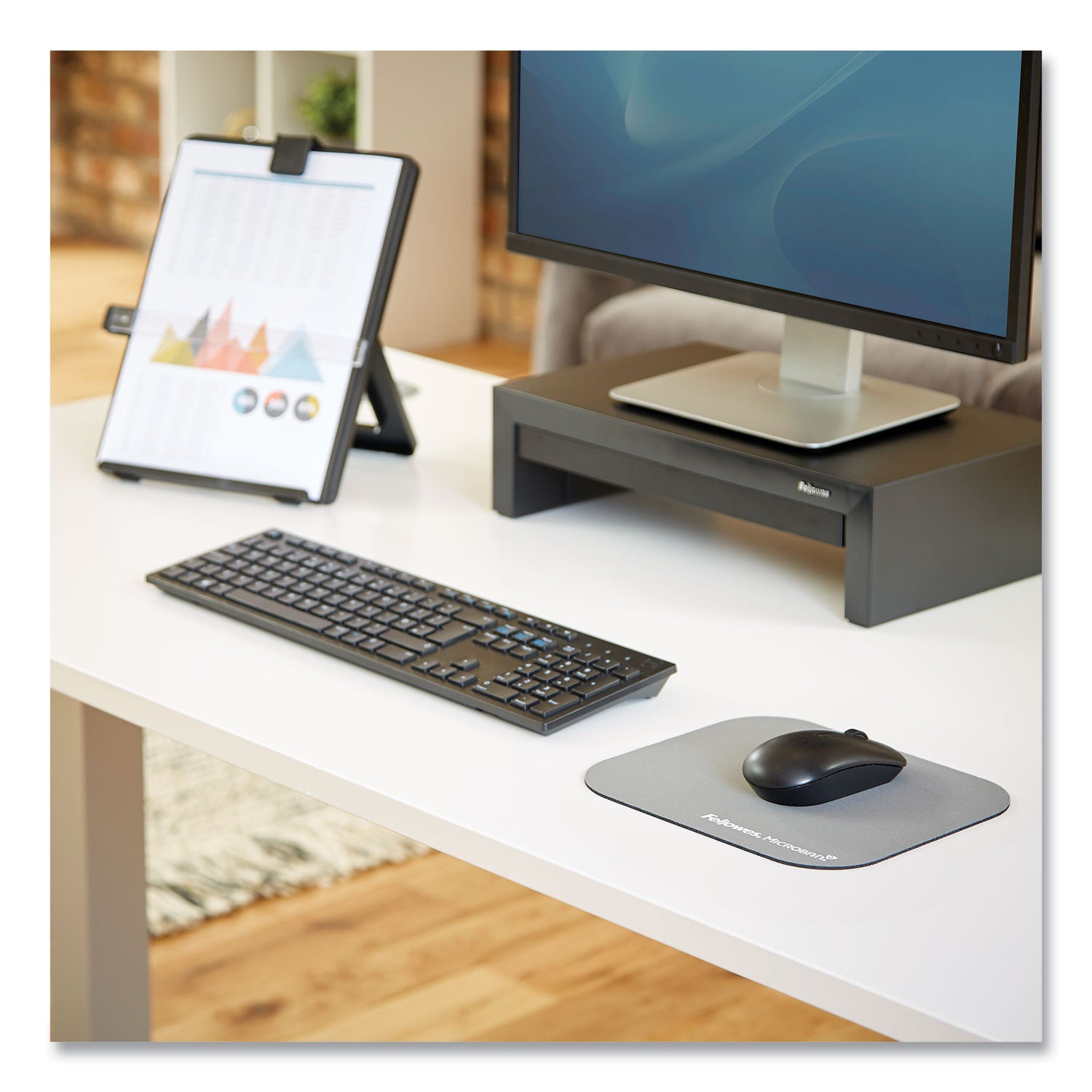 Mouse Pad with Microban Protection, 9 x 8, Graphite -