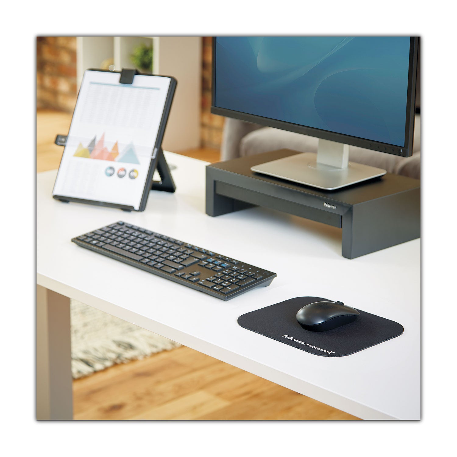 Mouse Pad with Microban Protection, 9 x 8, Black -
