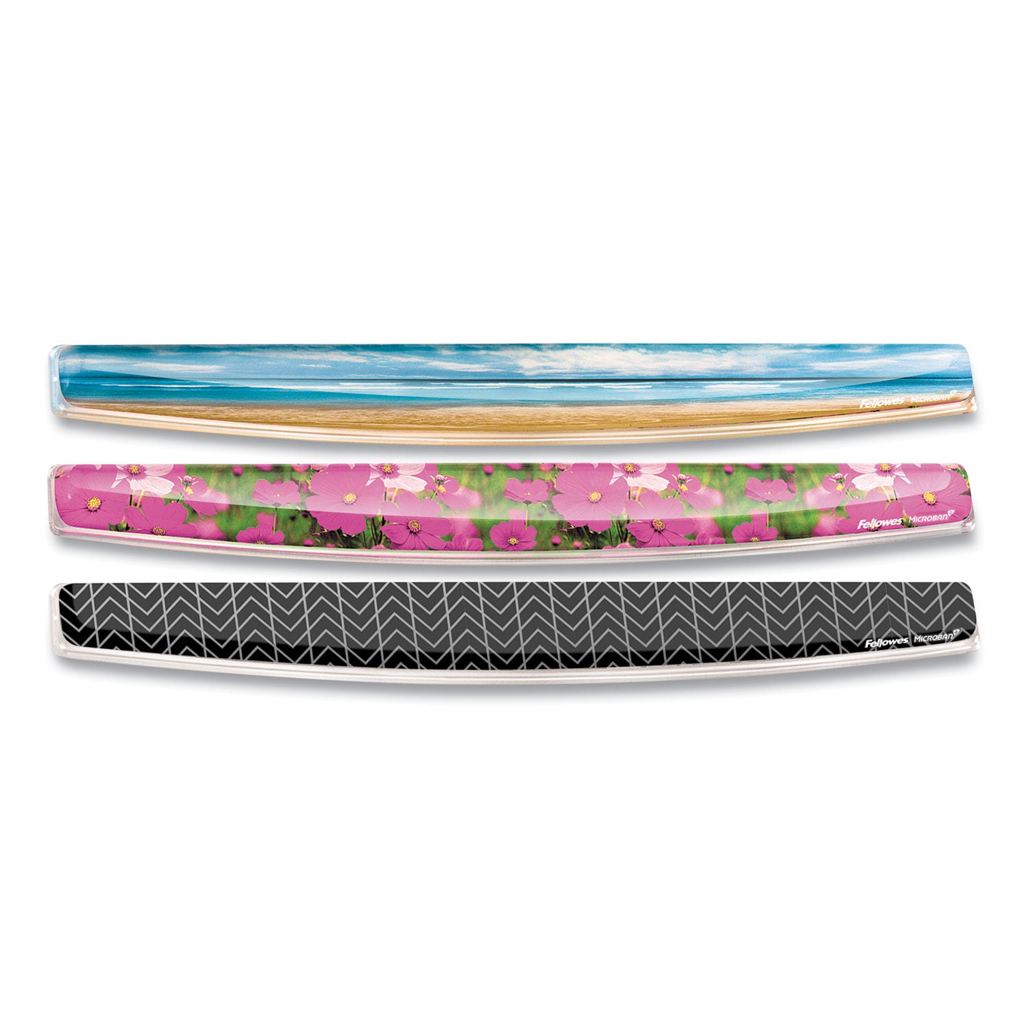 Photo Gel Keyboard Wrist Rest with Microban Protection, 18.56 x 2.31, Pink Flowers Design -