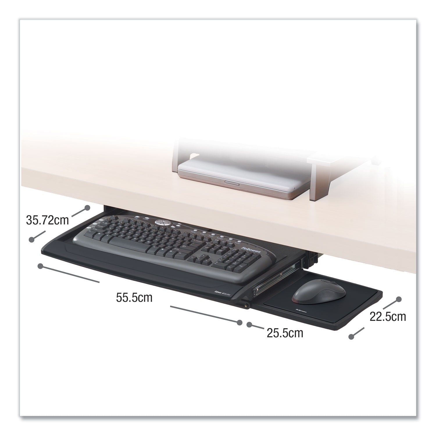 Deluxe Keyboard Drawer, 20.5w x 11.13d, Black -