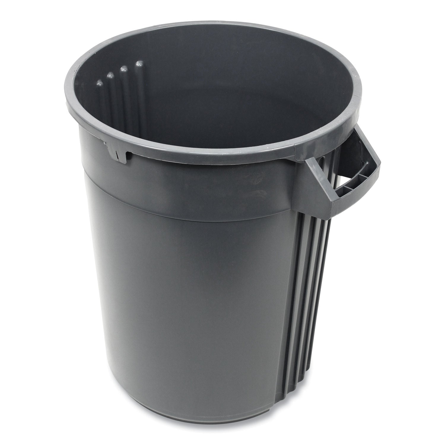 Gator Plus 32-gallon Vented Container - 32 gal Capacity - Round - Crush Resistant, Handle, Vented - 28.5" Height x 25.6" Width - Plastic, Polyethylene - Gray - 1 Each - 2