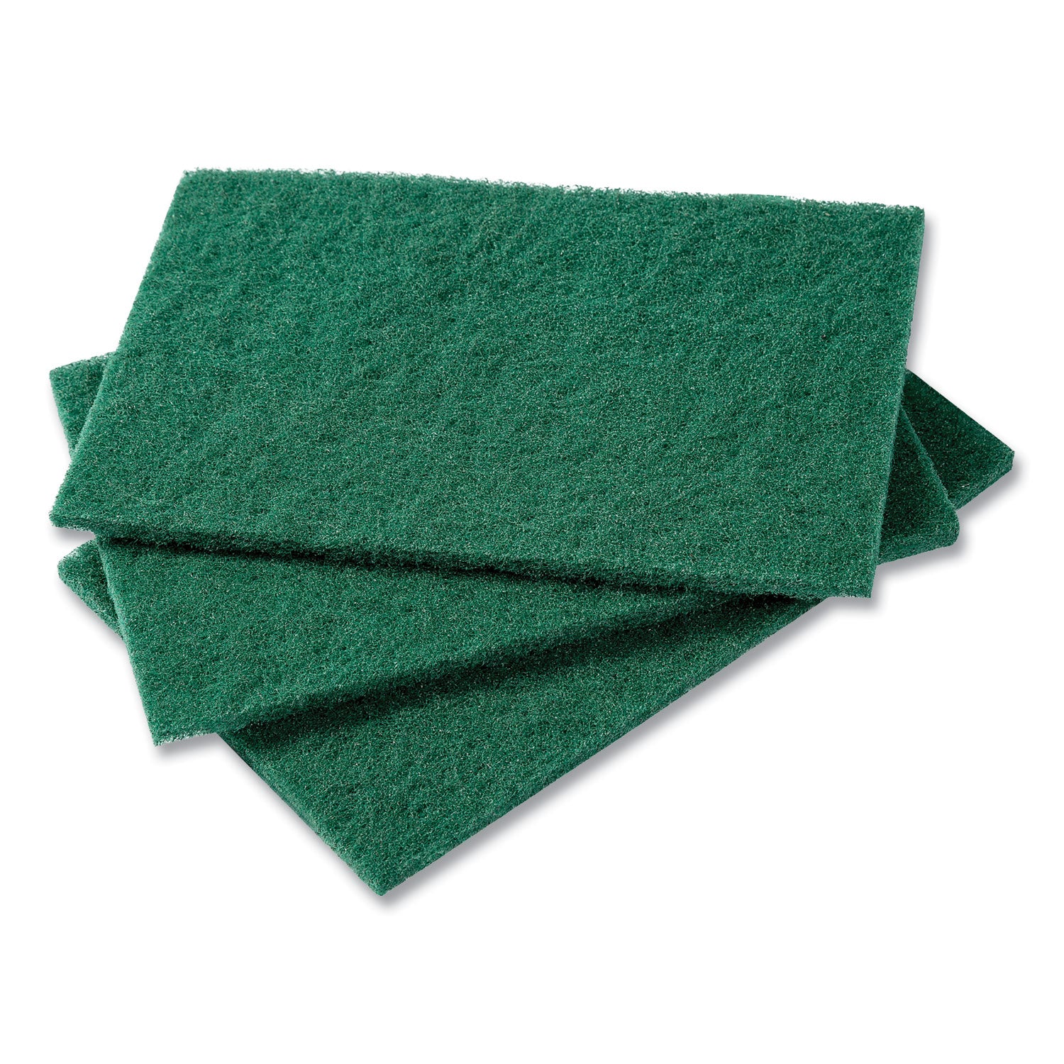 Medium-Duty Scouring Pad, 6 x 9, Green, 10 Pads/Pack, 6 Packs/Carton -