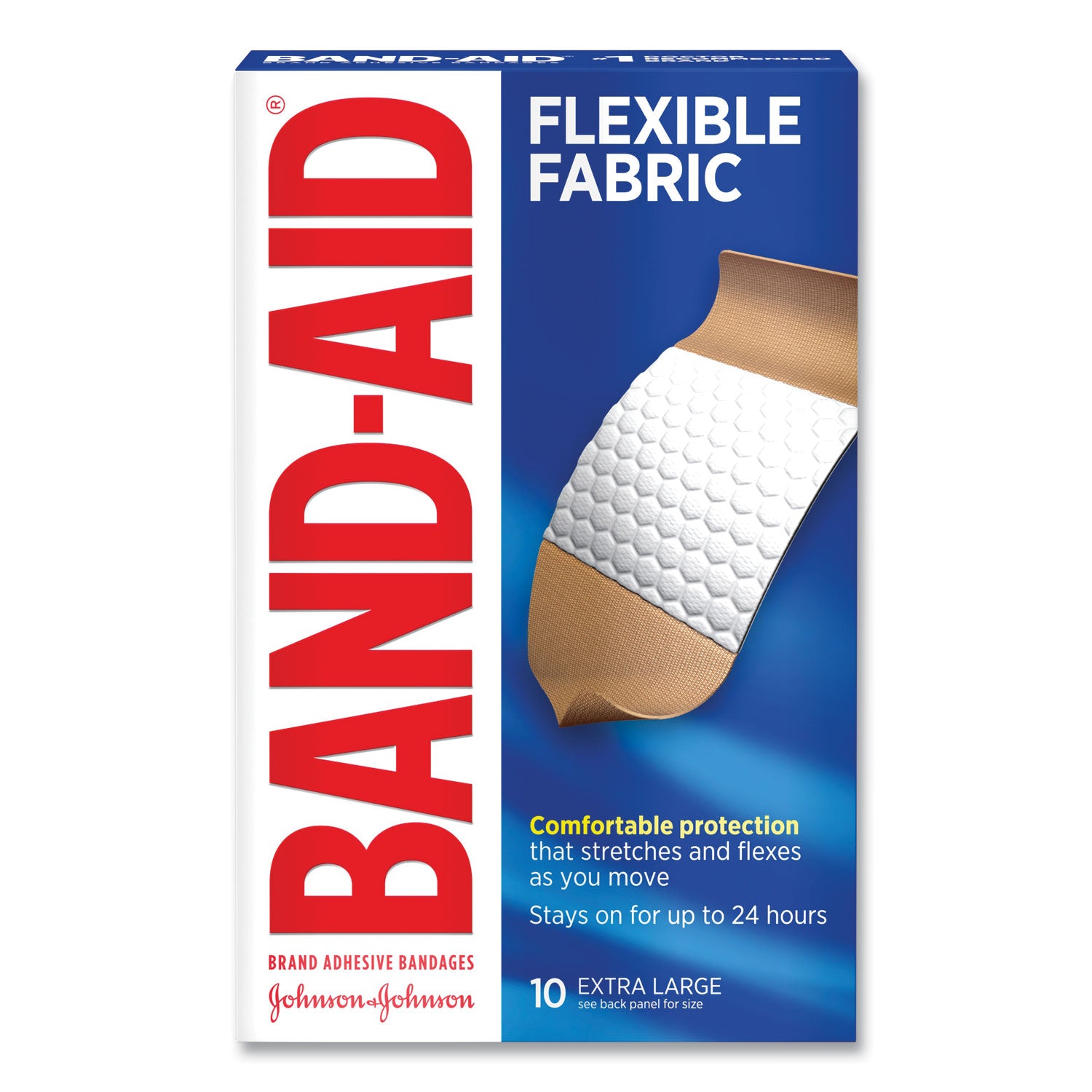 Flexible Fabric Extra Large Adhesive Bandages, 1.75 x 4, 10/Box -