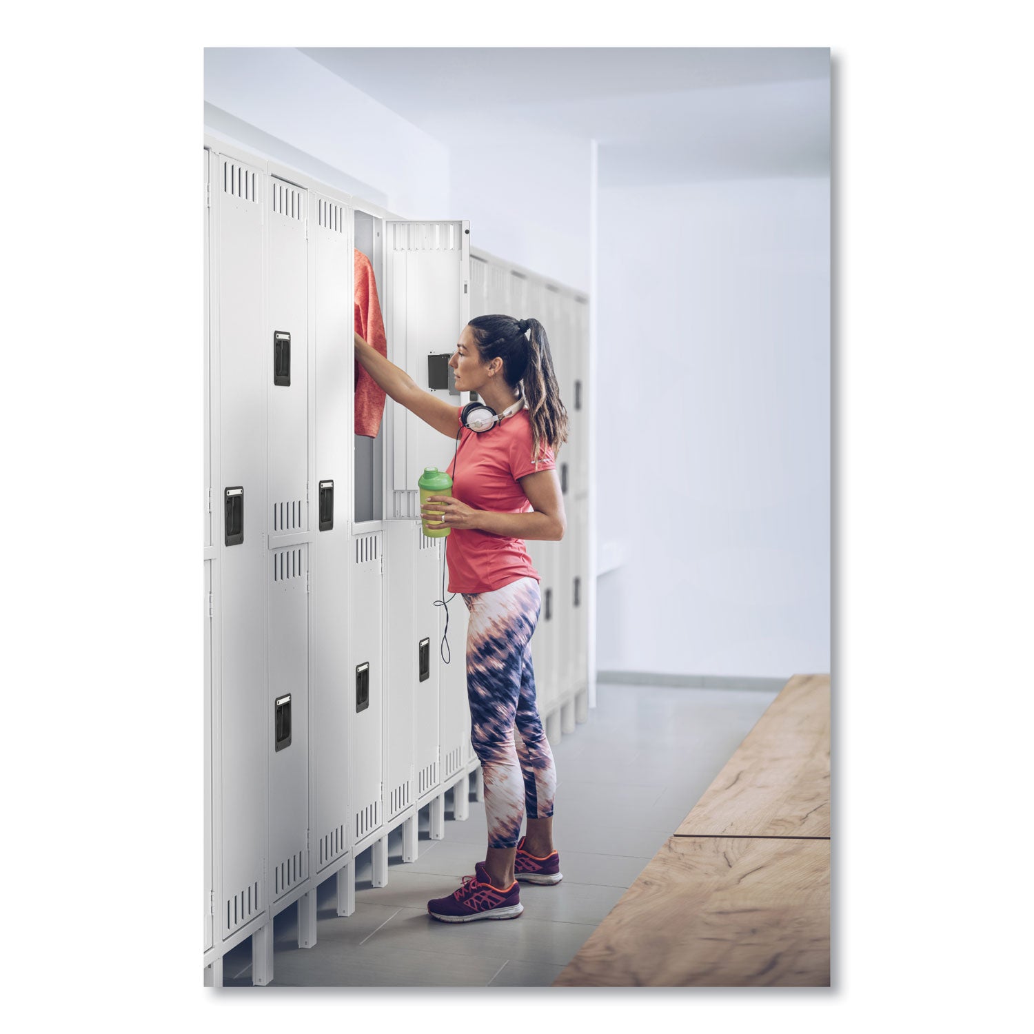 Double Tier Locker with Legs, Triple Stack, 36w x 18d x 78h, Medium Gray -