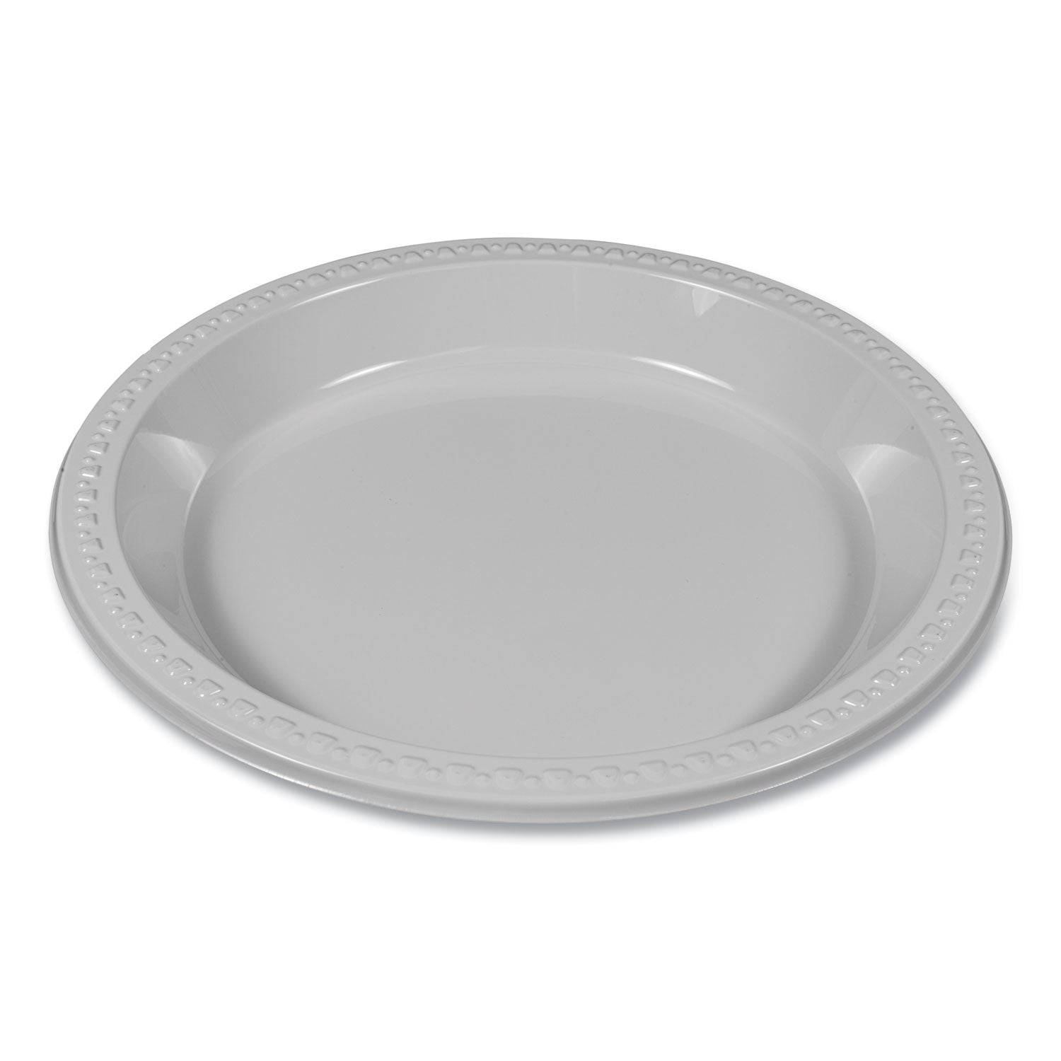 Plastic Dinnerware, Plates, 10.25" dia, White, 125/Pack -