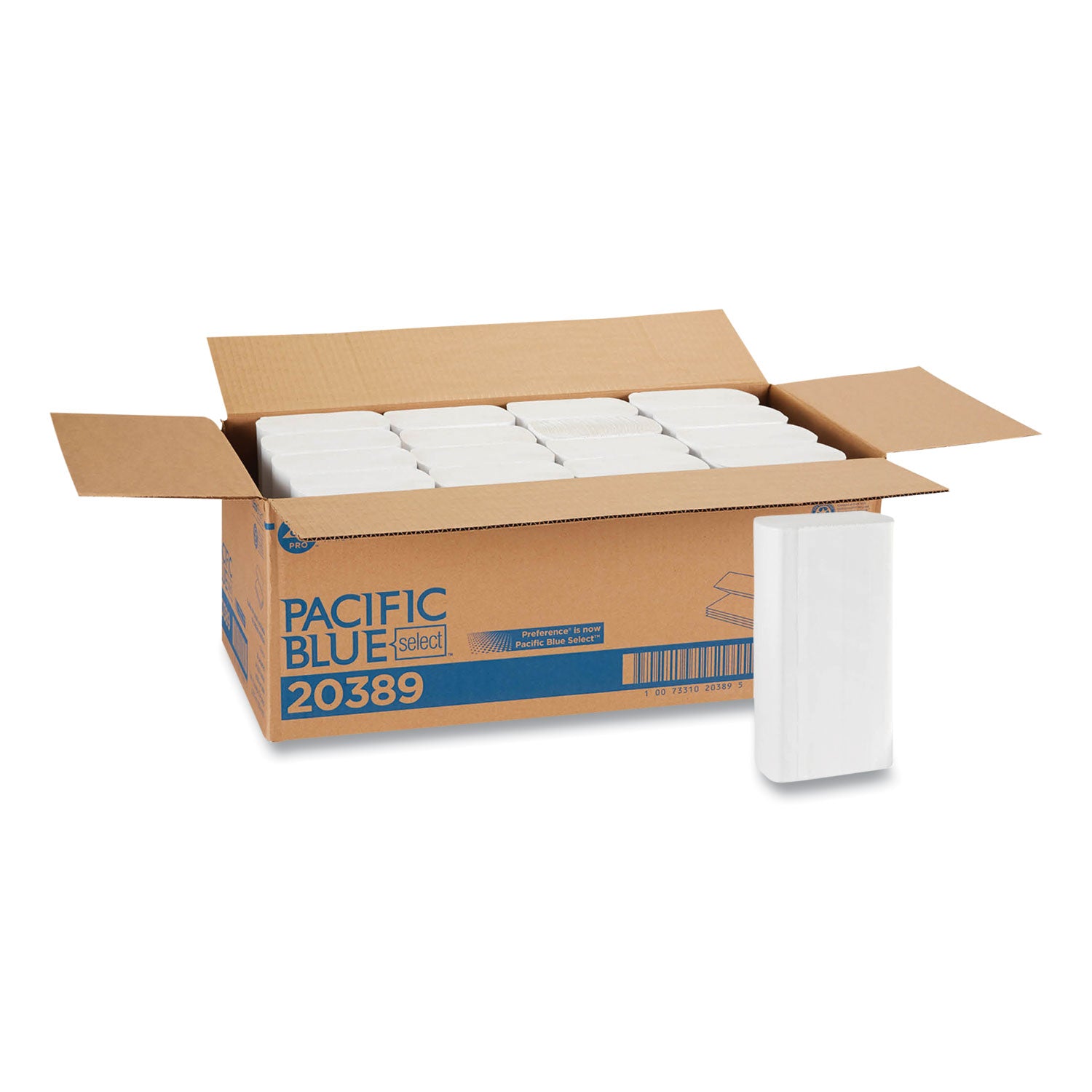 Pacific Blue Select Folded Paper Towels, 1-Ply, 9.2 x 9.4, White, 250/Pack, 16 Packs/Carton -