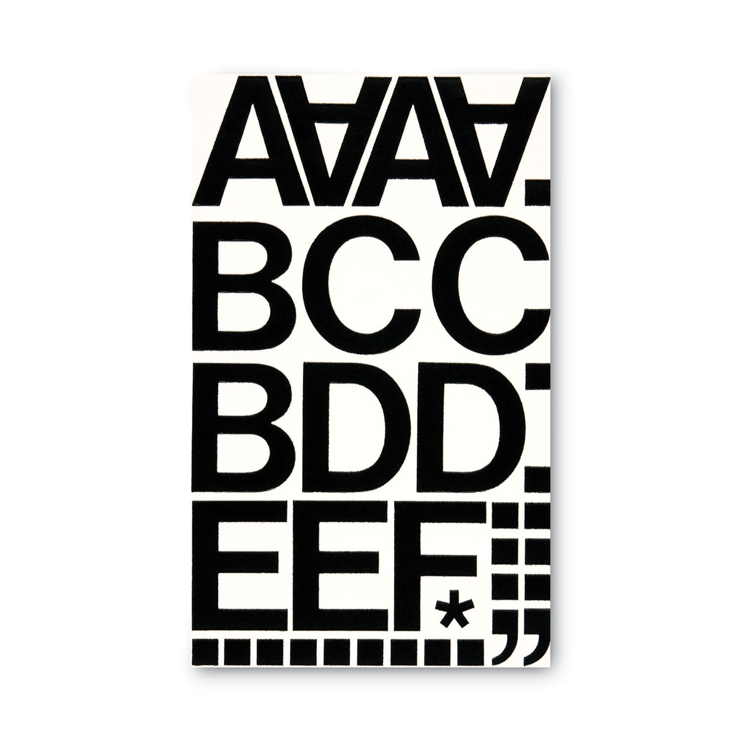 Press-On Vinyl Letters and Numbers, Self Adhesive, Black, 2"h, 77/Pack -