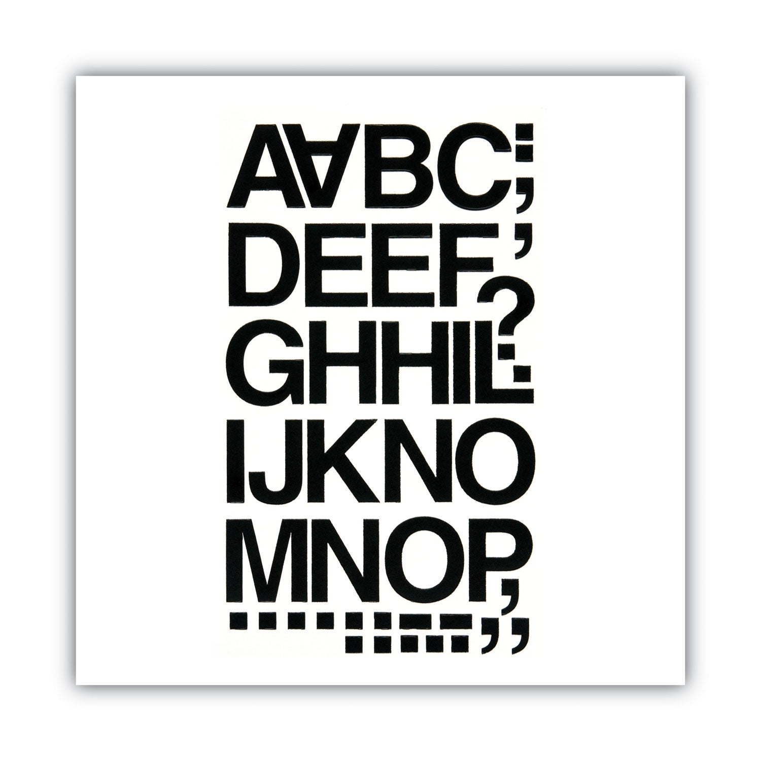 Press-On Vinyl Letters and Numbers, Self Adhesive, Black, 1.5"h, 37 Letters and Numbers -