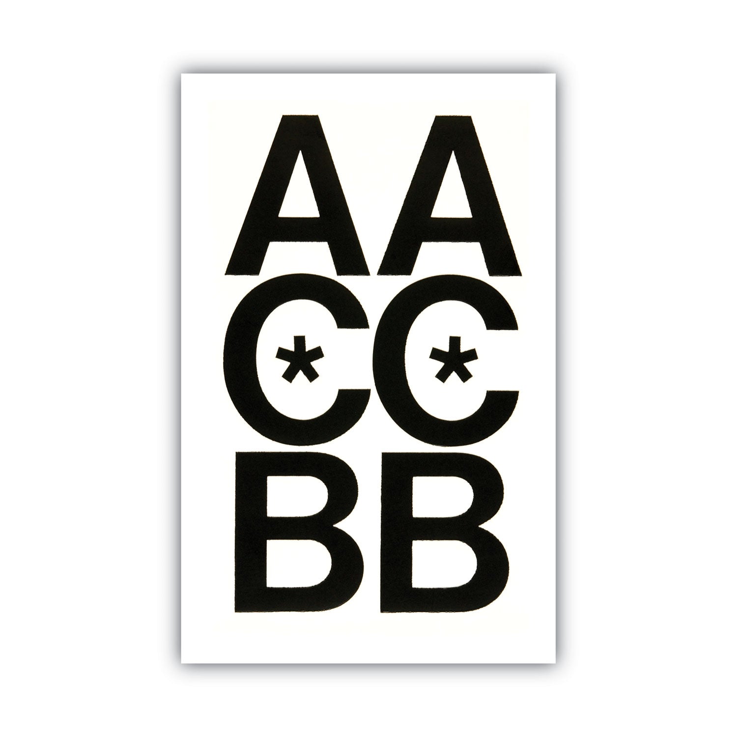 Press-On Vinyl Uppercase Letters, Self Adhesive, Black, 3"h, 50/Pack -