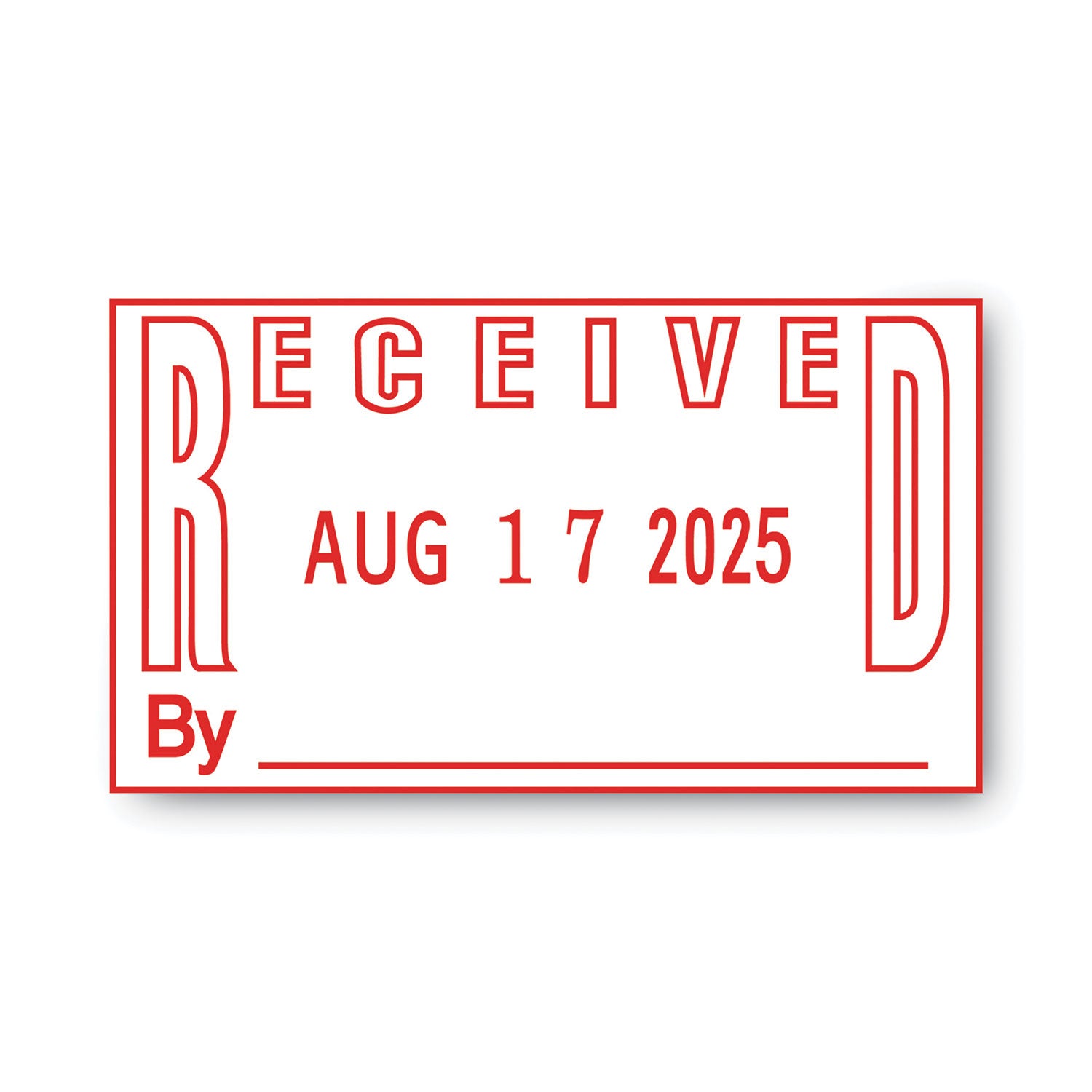 ES Dater, RECEIVED + Date, 1 x 1.81, Red -