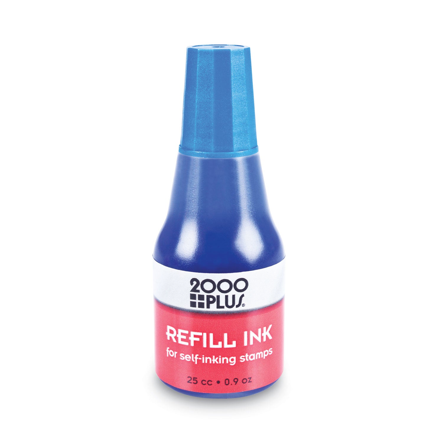 Self-Inking Refill Ink, 0.9 oz. Bottle, Blue -