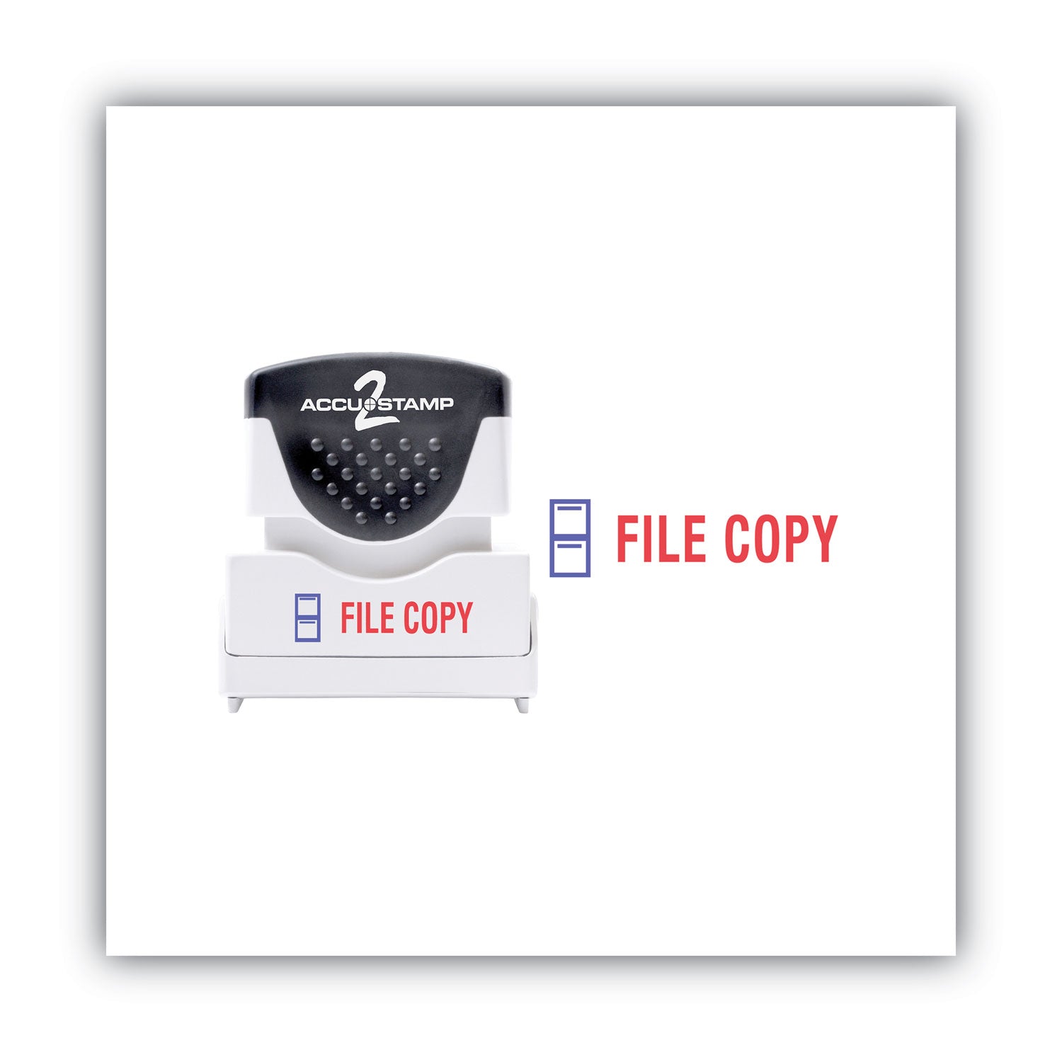 Pre-Inked Shutter Stamp, Red/Blue, FILE COPY, 1.63 x 0.5 -
