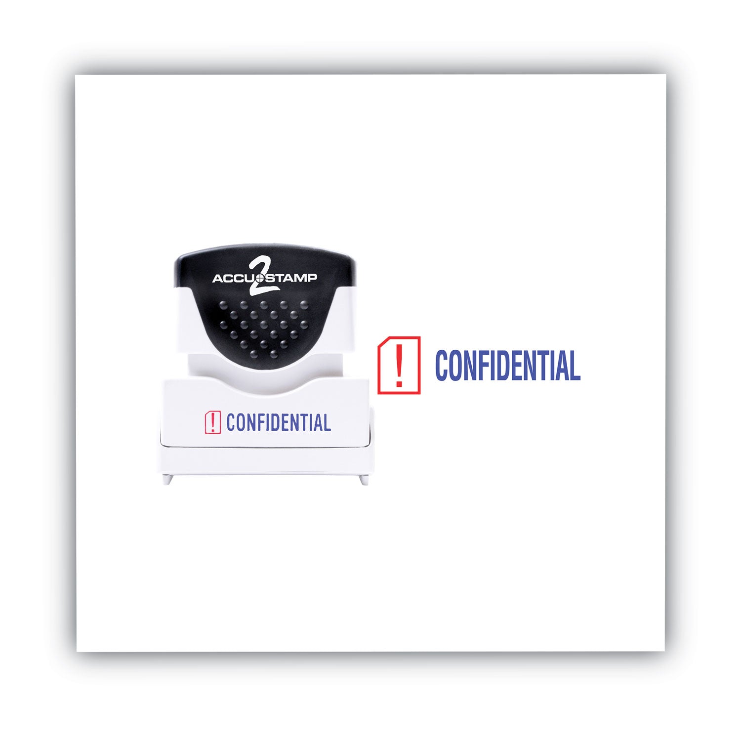 Pre-Inked Shutter Stamp, Red/Blue, CONFIDENTIAL, 1.63 x 0.5 -