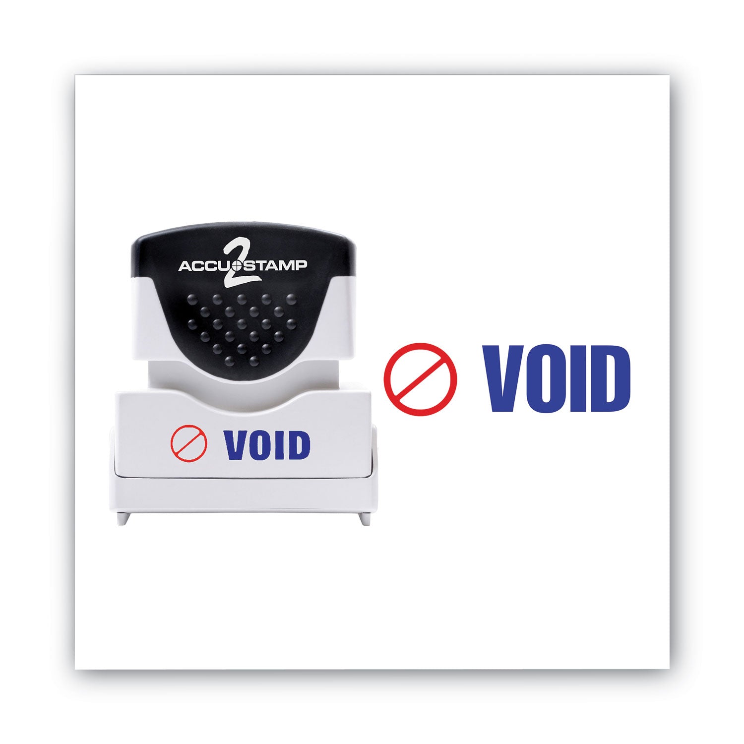 Pre-Inked Shutter Stamp, Red/Blue, VOID, 1.63 x 0.5 -