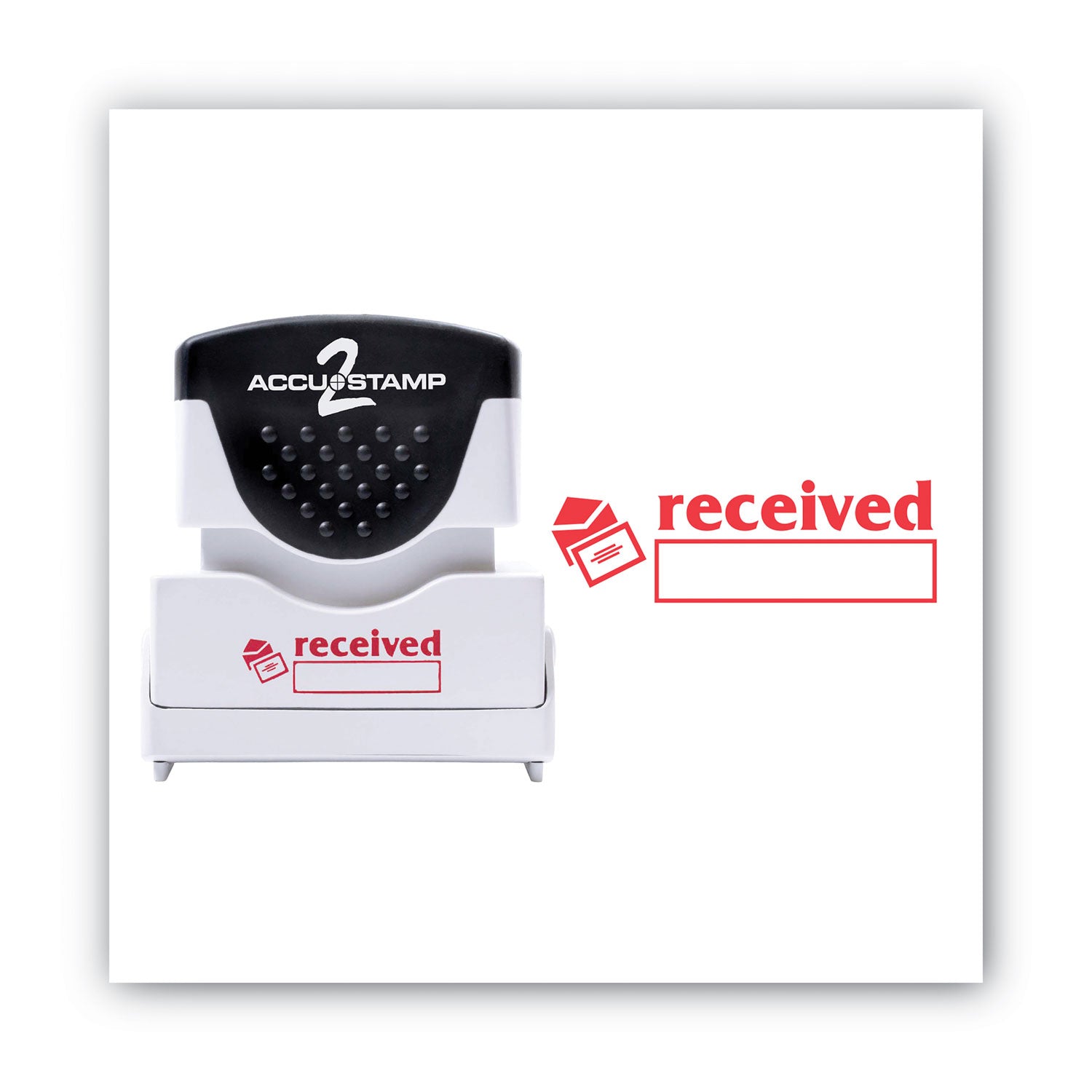Pre-Inked Shutter Stamp, Red, RECEIVED, 1.63 x 0.5 -