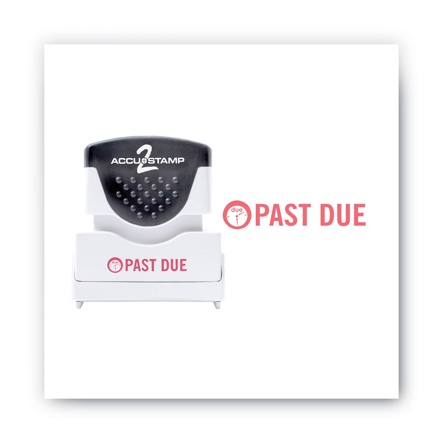 Pre-Inked Shutter Stamp, Red, PAST DUE, 1.63 x 0.5 -