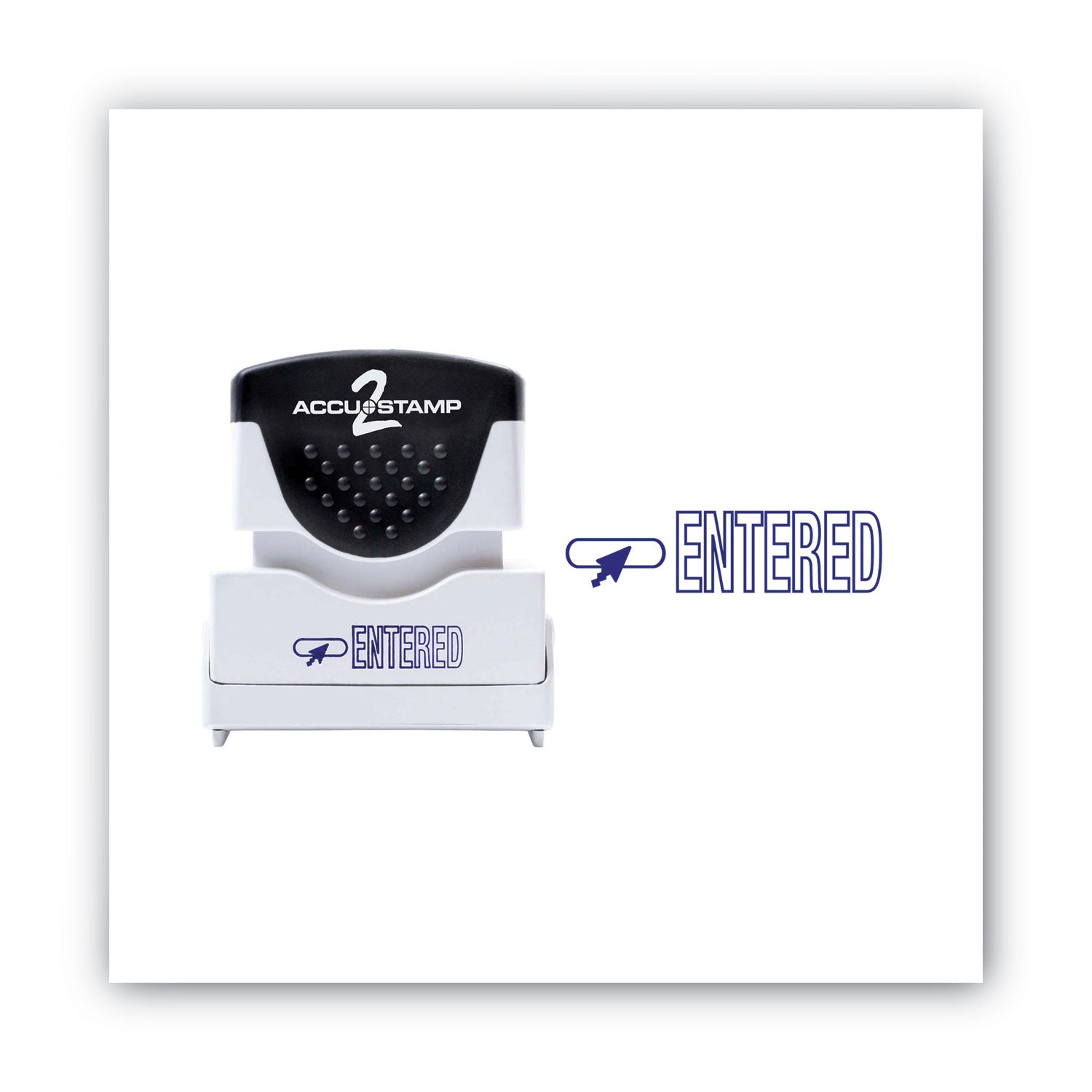 Pre-Inked Shutter Stamp, Blue, ENTERED, 1.63 x 0.5 -