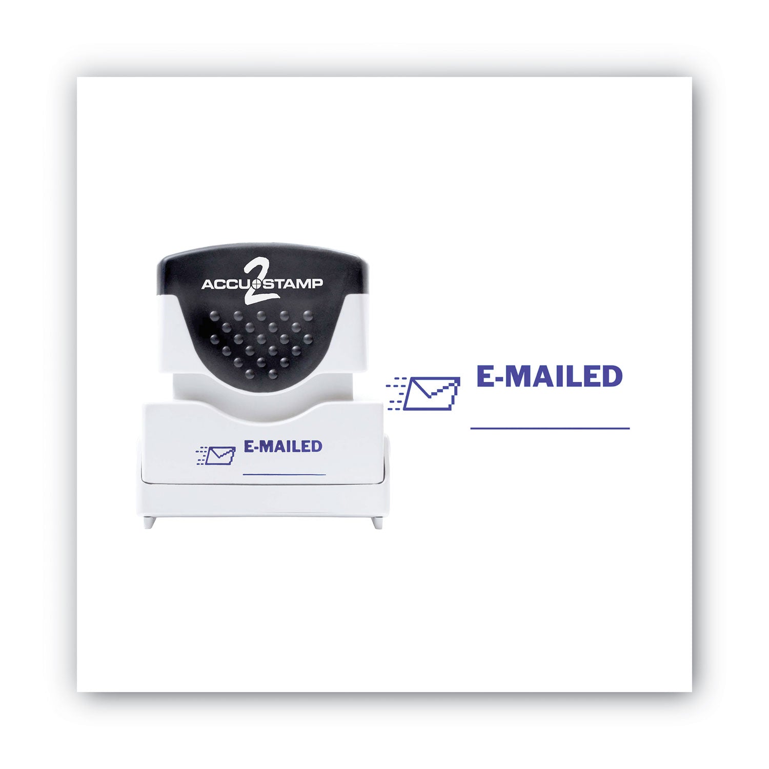 Pre-Inked Shutter Stamp, Blue, EMAILED, 1.63 x 0.5 -