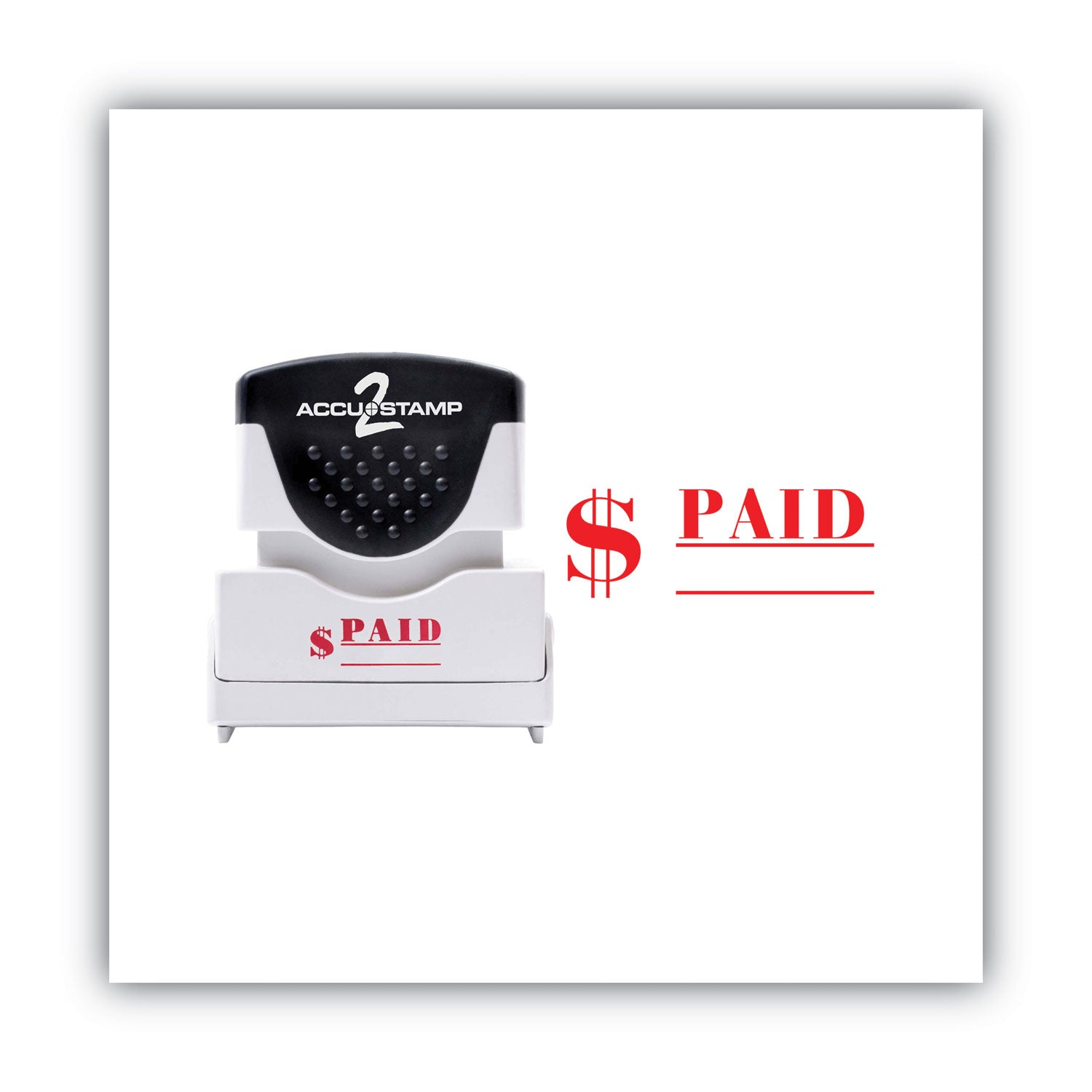 Pre-Inked Shutter Stamp, Red, PAID, 1.63 x 0.5 -