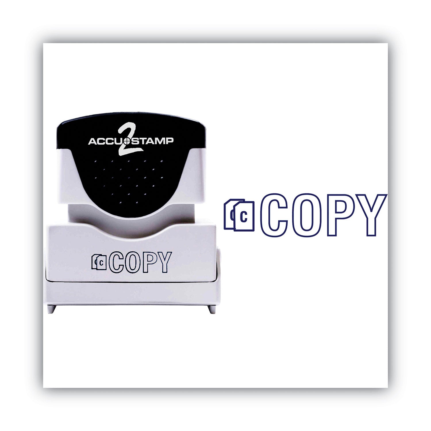 Pre-Inked Shutter Stamp, Blue, COPY, 1.63 x 0.5 -