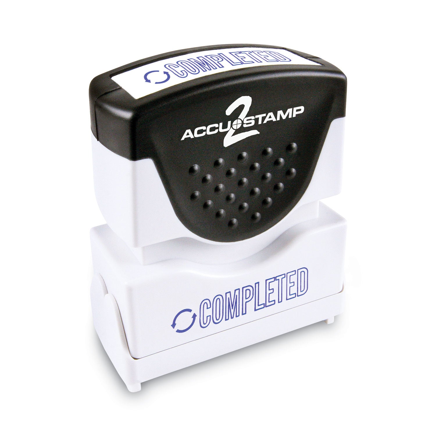 Pre-Inked Shutter Stamp, Blue, COMPLETED, 1.63 x 0.5 -