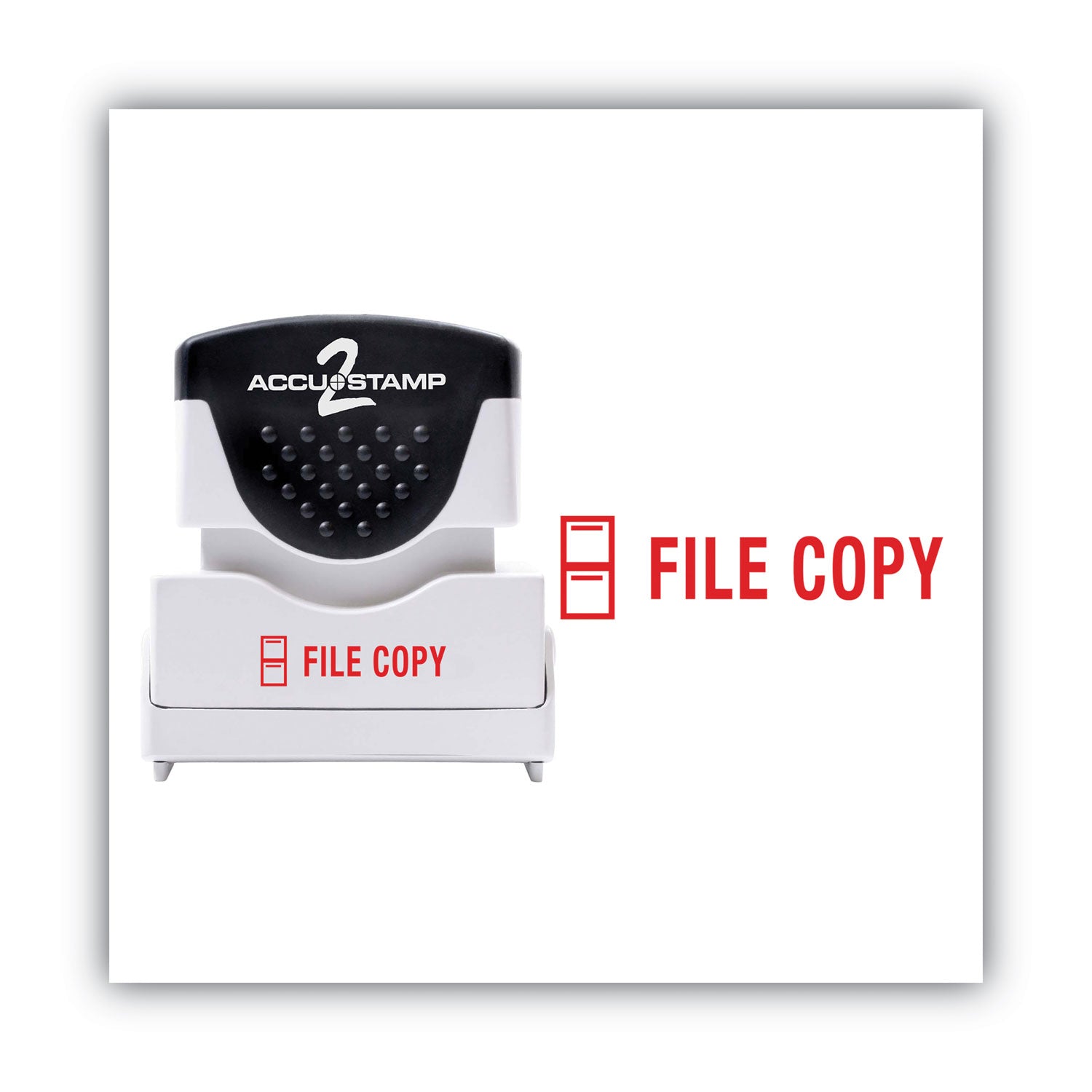 Pre-Inked Shutter Stamp, Red, FILE COPY, 1.63 x 0.5 -