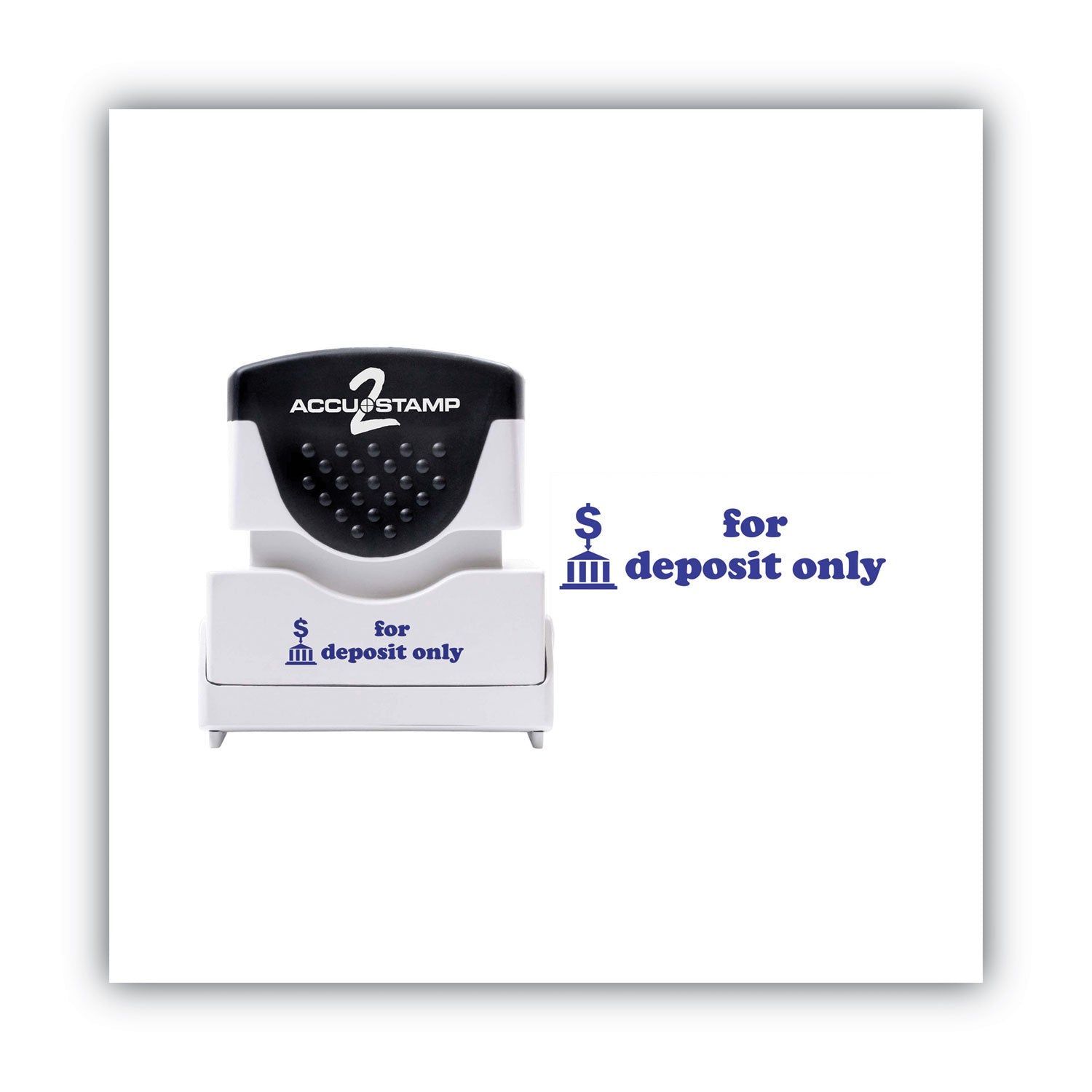 Pre-Inked Shutter Stamp, Blue, FOR DEPOSIT ONLY, 1.63 x 0.5 -