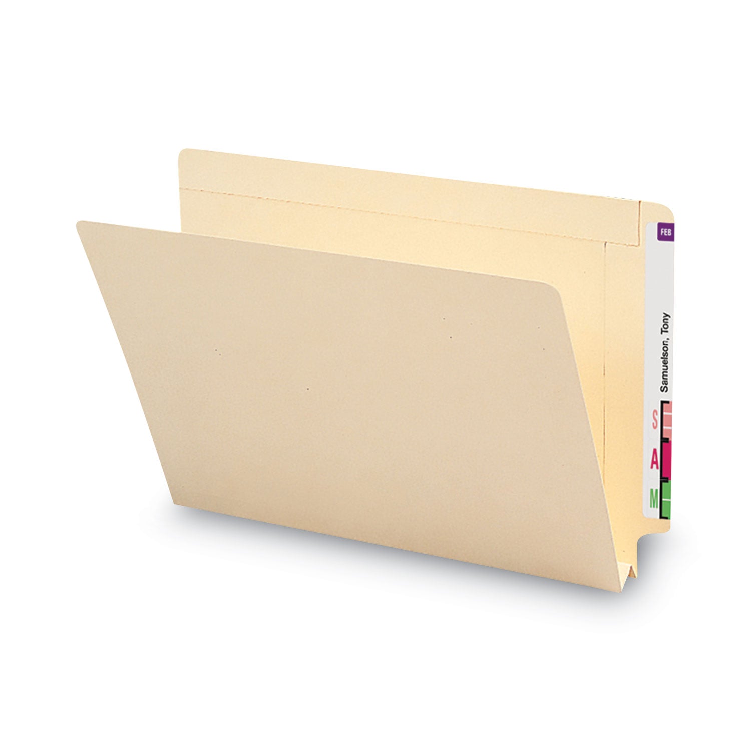 Heavyweight Manila End Tab Expansion Folders, Straight Tabs, Legal Size, 1.5" Expansion, Manila, 50/Box -