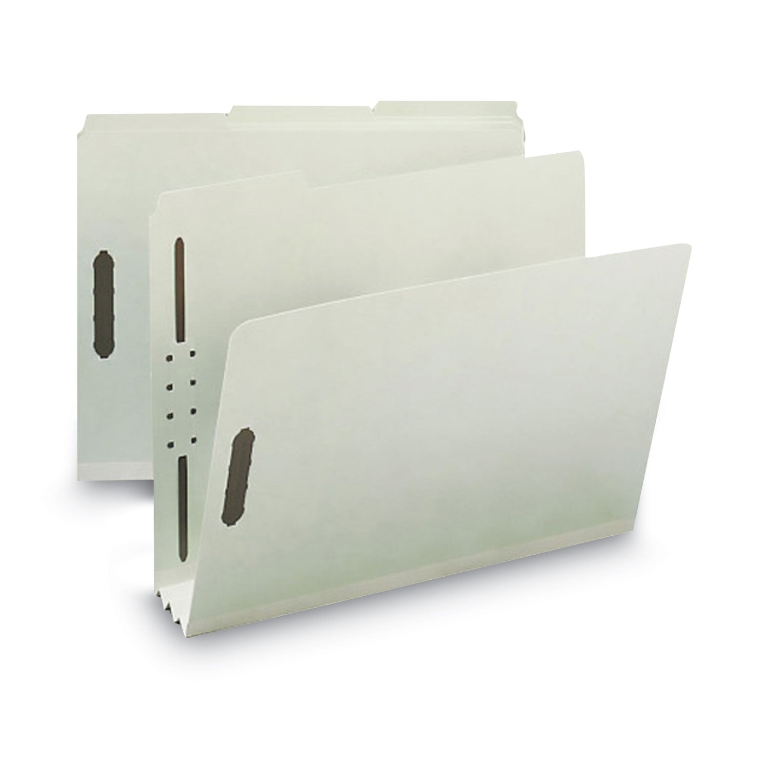 Recycled Pressboard Fastener Folders, 3" Expansion, 2 Fasteners, Letter Size, Gray-Green Exterior, 25/Box -
