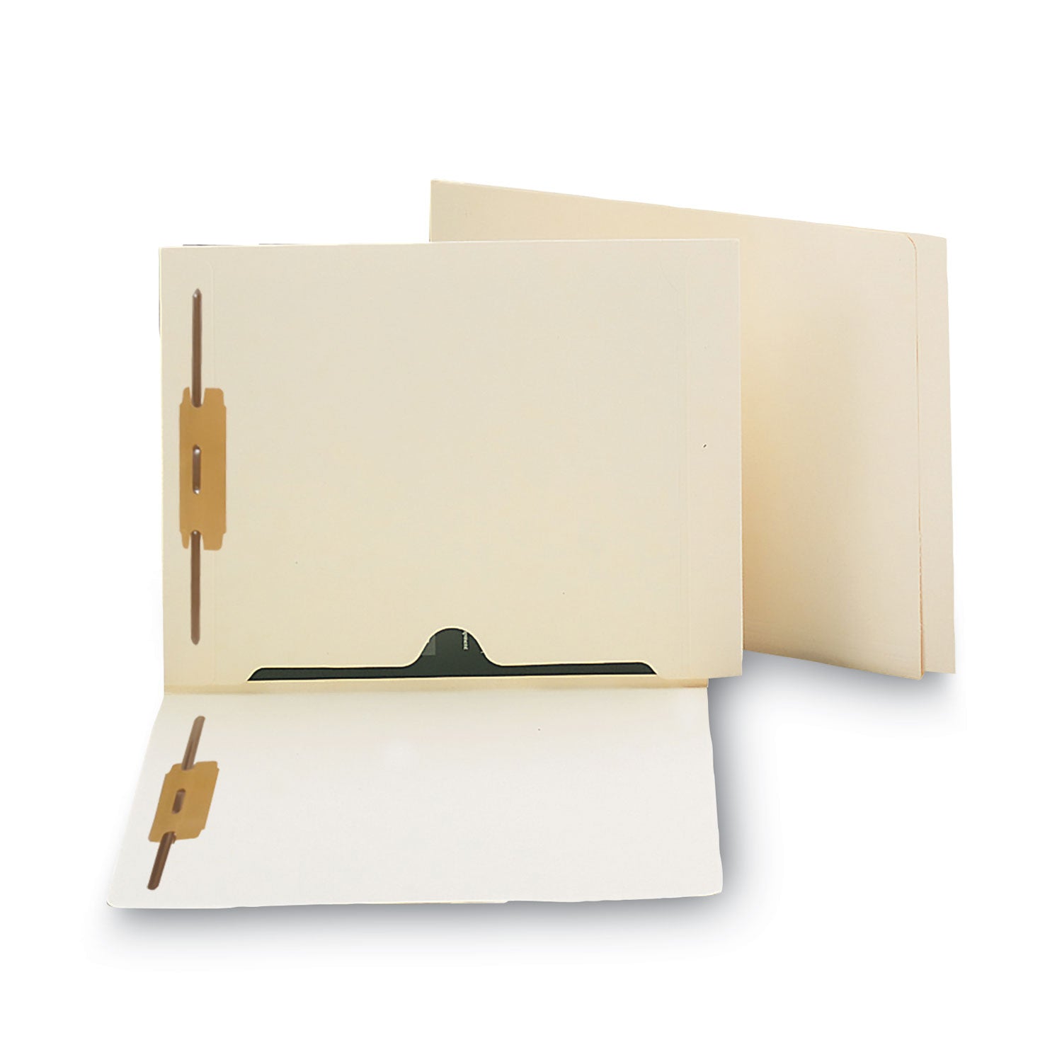 Heavyweight End Tab Fastener Folders, Interior Back-Cover Pocket, 0.75" Expansion, 2 Fasteners, Letter Size, Manila, 50/Box -
