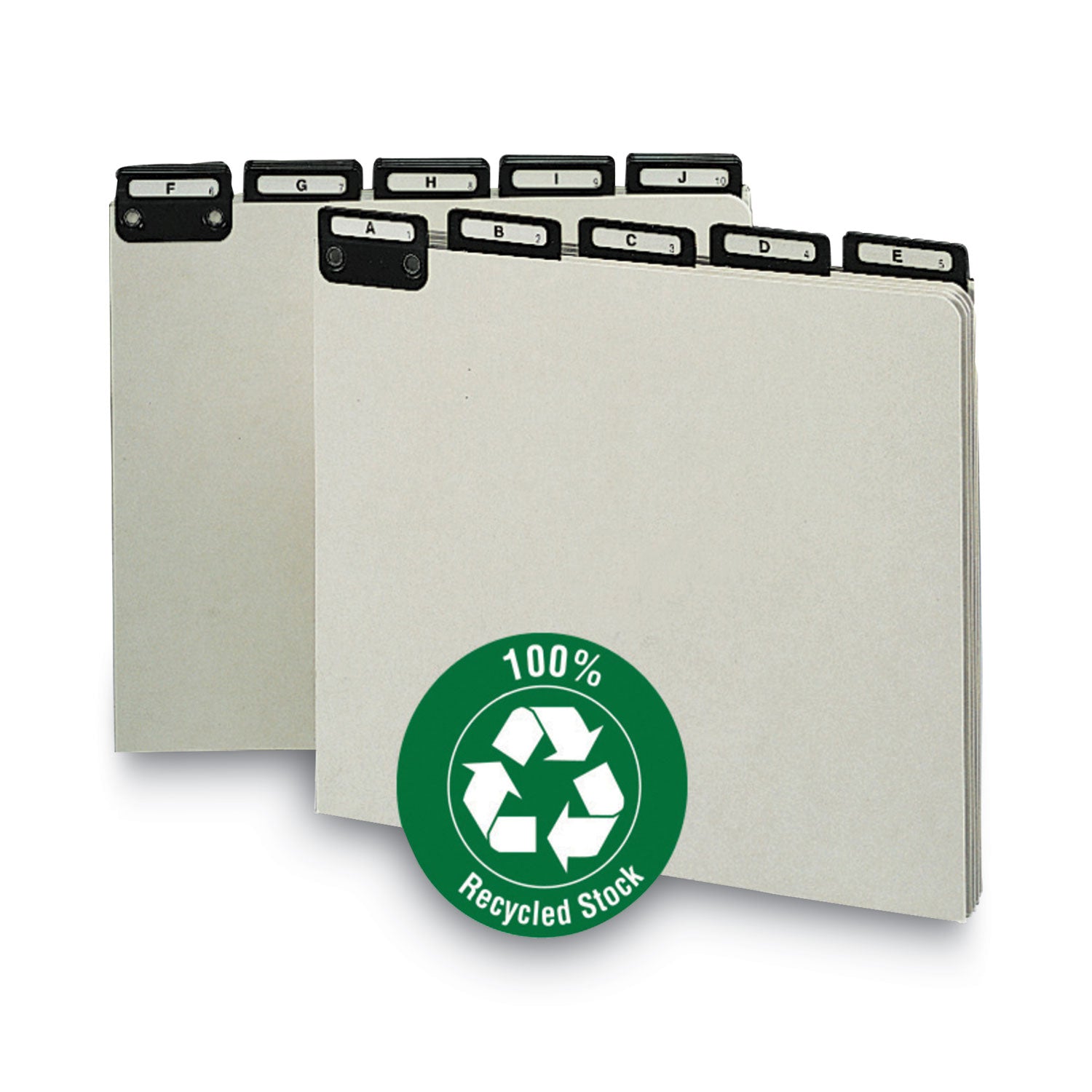 Alphabetic Top Tab Indexed File Guide Set, 1/5-Cut Top Tab, A to Z, 8.5 x 11, Green, 25/Set -