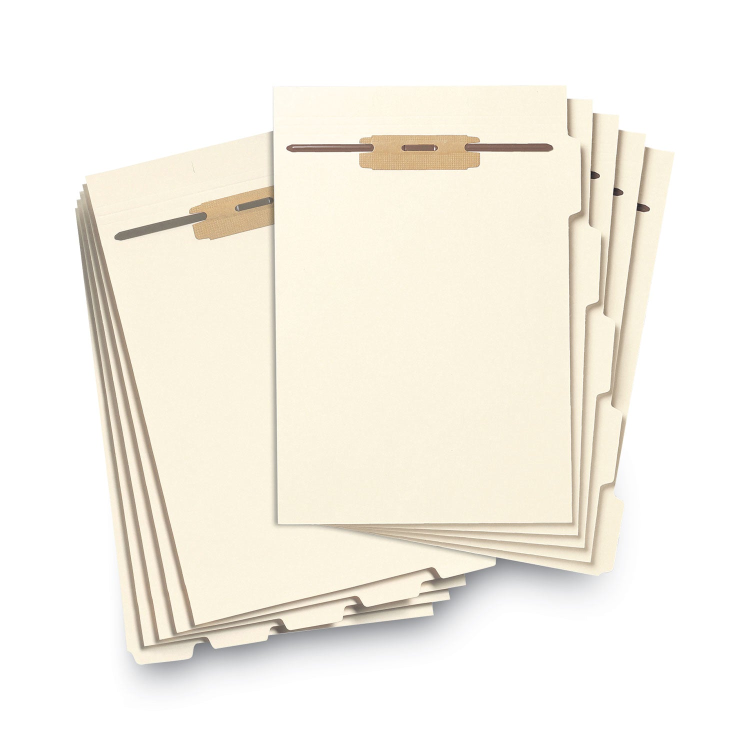 Stackable Folder Dividers with Fasteners, 1/5-Cut Bottom Tab, 1 Fastener, Letter Size, Manila, 4 Dividers/Set, 50 Sets -