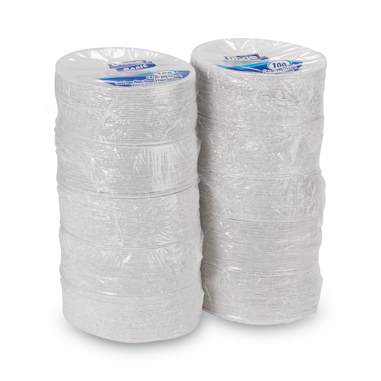 Clay Coated Paper Plates, 6" dia, White, 100/Pack, 12 Packs/Carton -