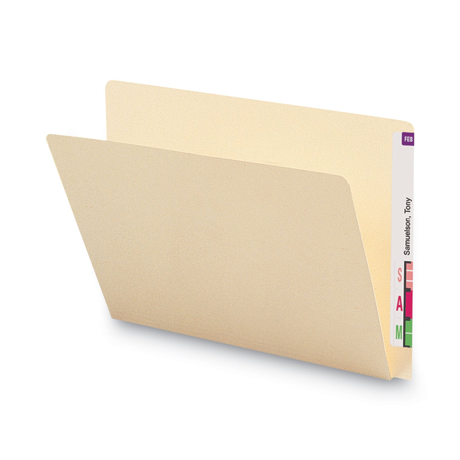 Extended End Tab Manila Folders, Straight Tabs, Letter Size, 0.75" Expansion, Manila, 100/Box -