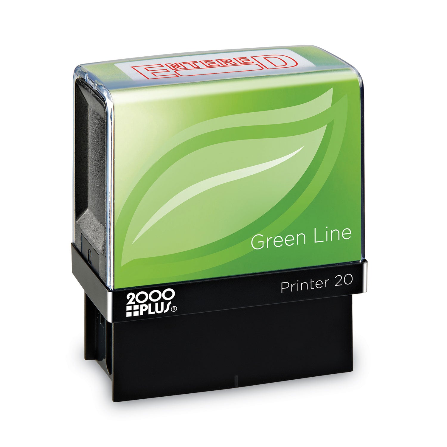 Green Line Message Stamp, Entered, 1.5 x 0.56, Red -