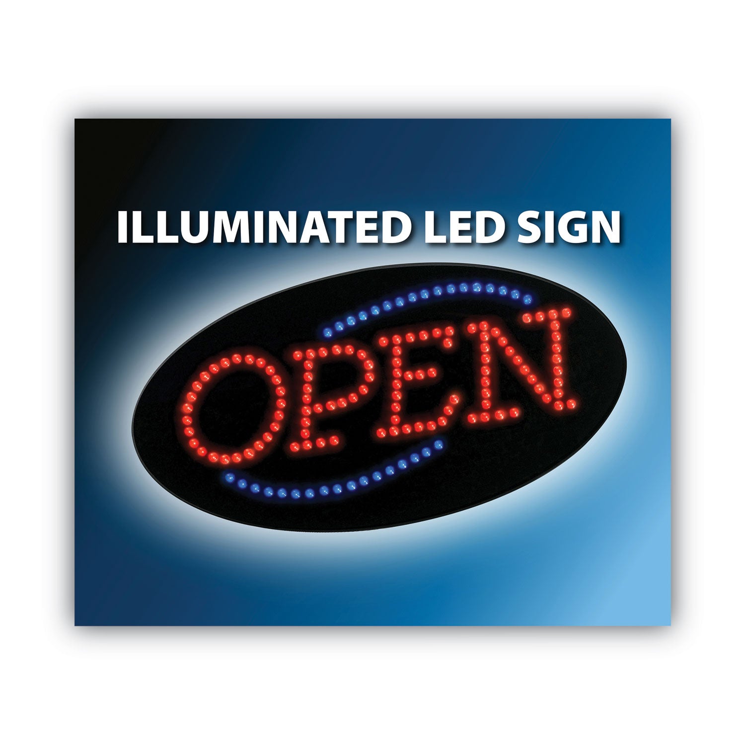 LED OPEN Sign, 10.5 x 20.13, Red and Blue Graphics -