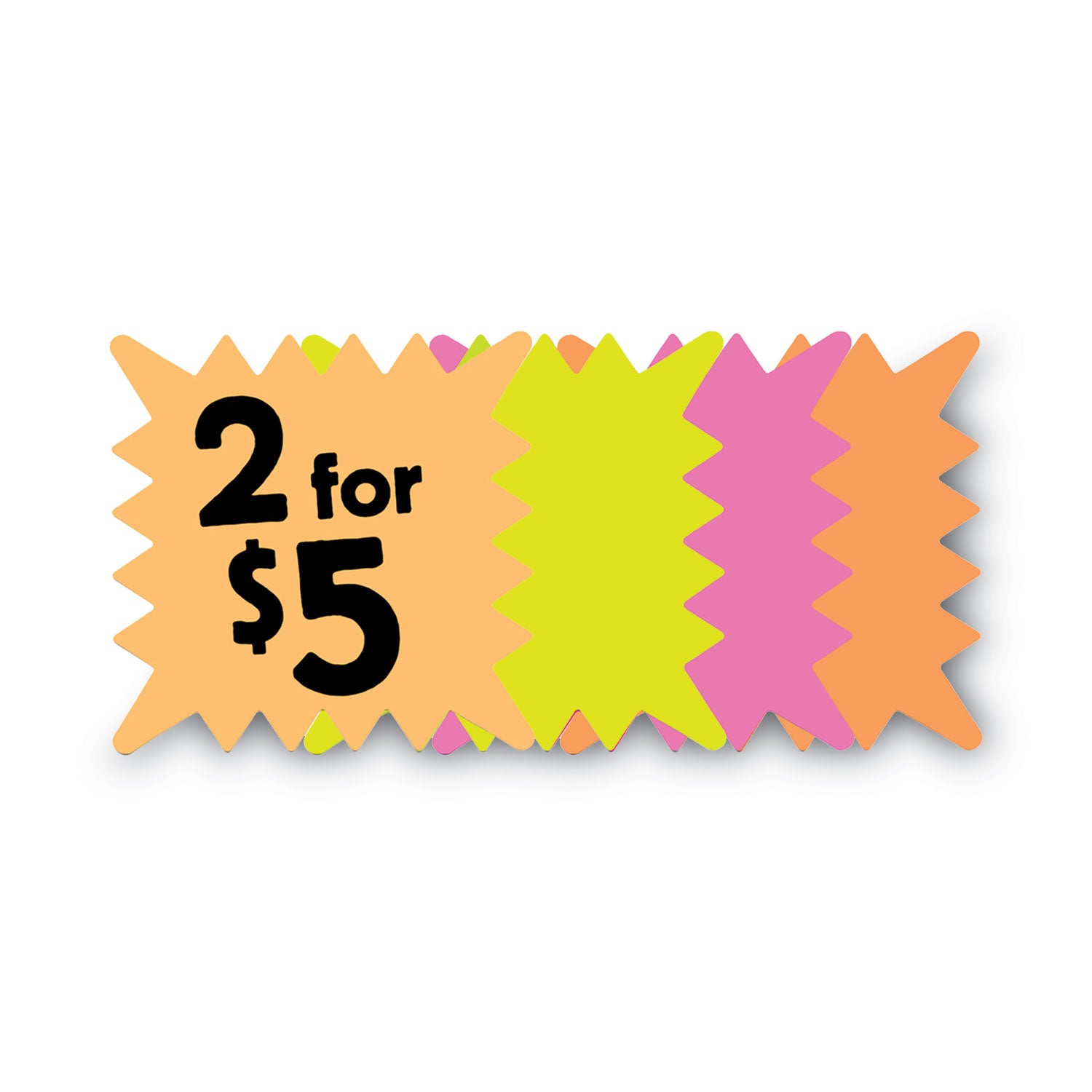 Die Cut Paper Signs, 5.25 x 5.25, Square, Assorted Colors, Pack of 48 Each -