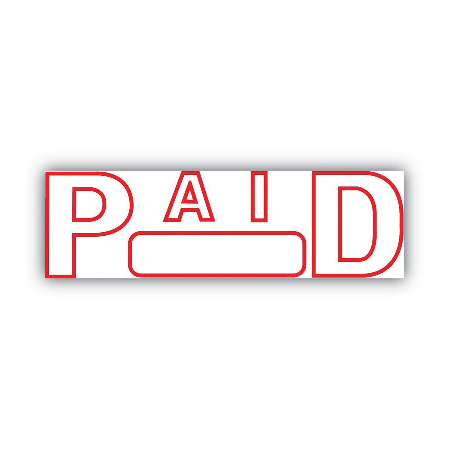 Green Line Message Stamp, Paid, 1.5 x 0.56, Red -