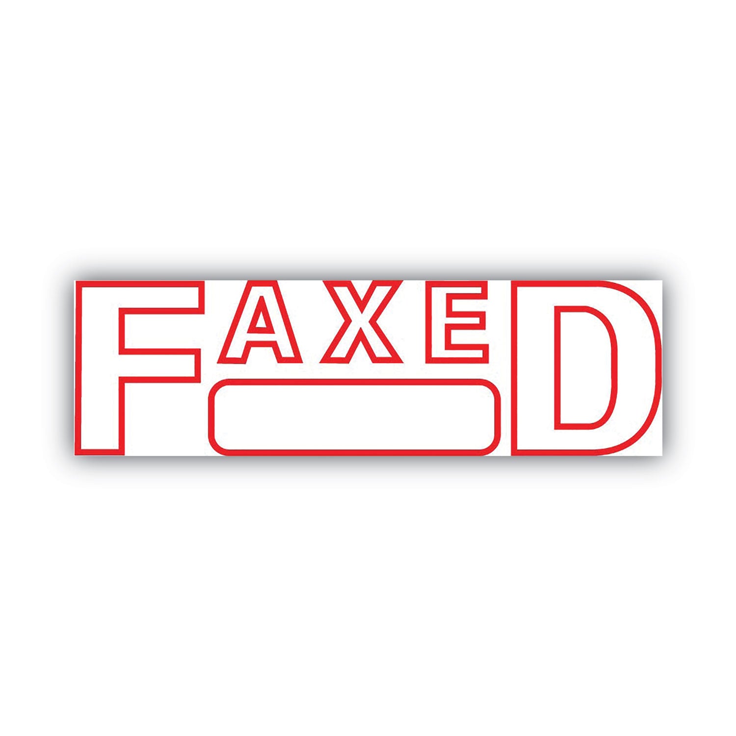 Green Line Message Stamp, Faxed, 1.5 x 0.56, Red -