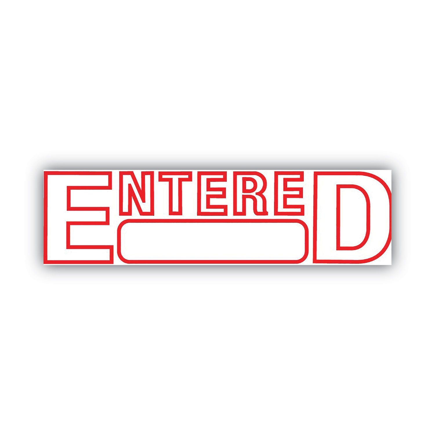 Green Line Message Stamp, Entered, 1.5 x 0.56, Red -