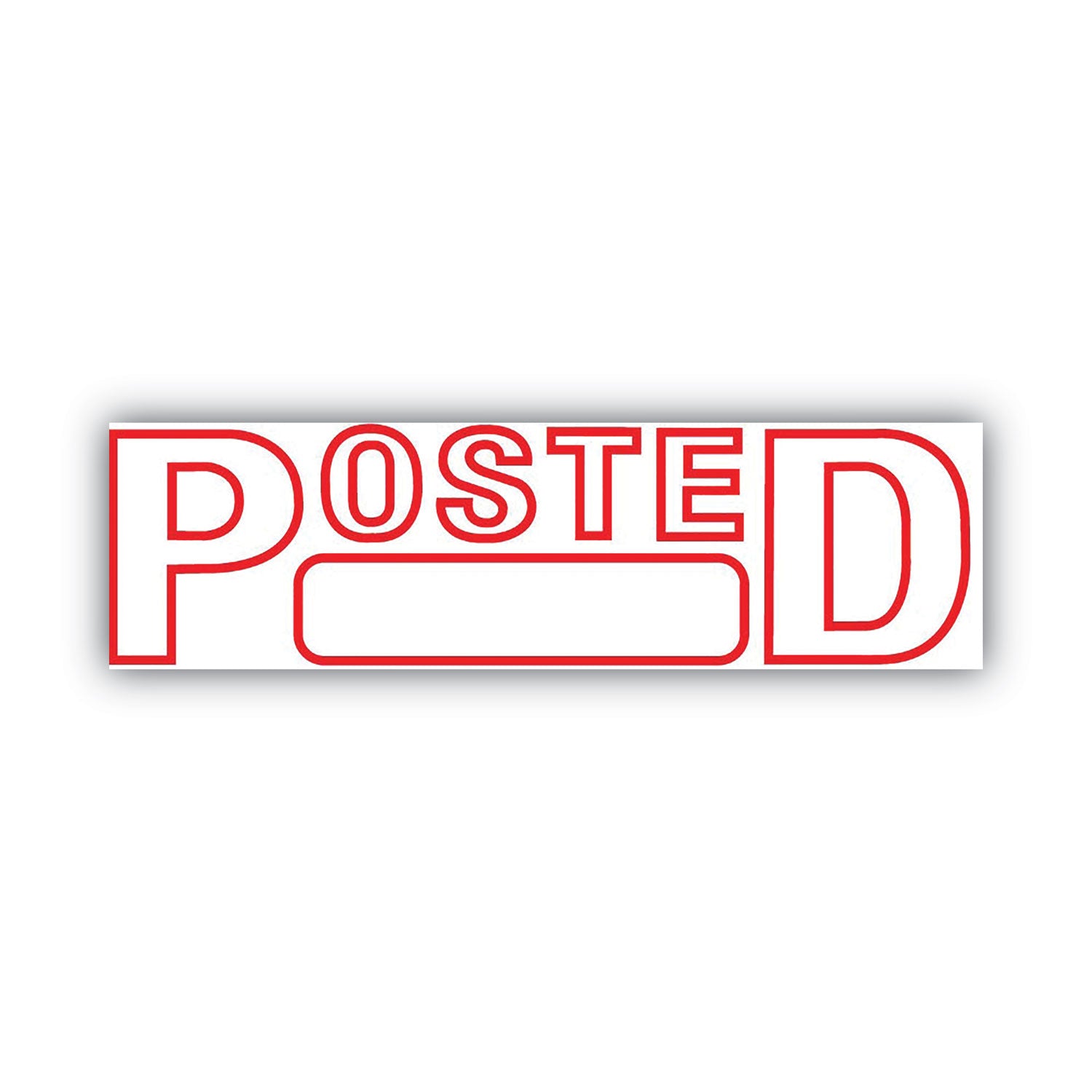 Green Line Message Stamp, Posted, 1.5 x 0.56, Red -