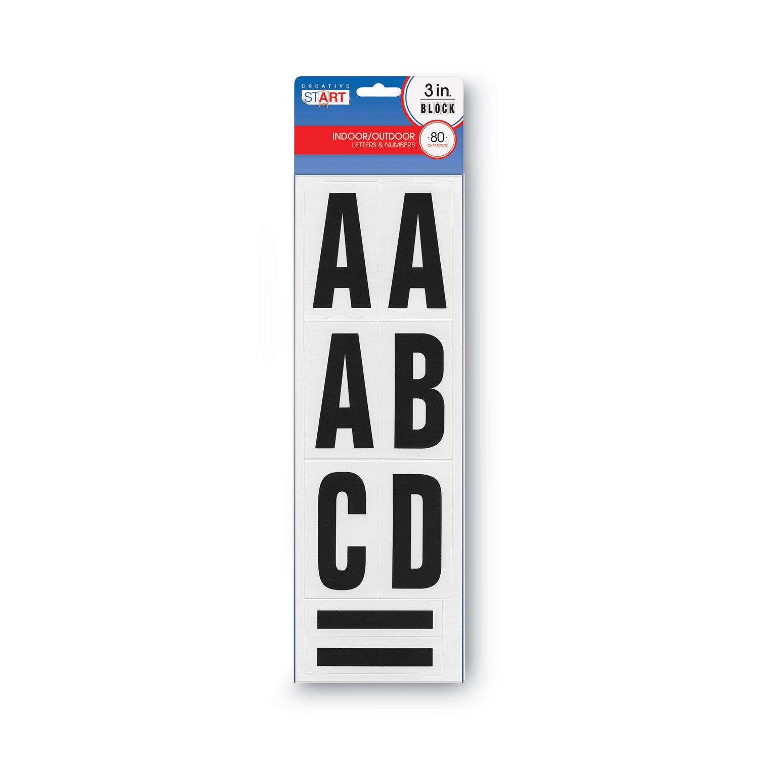 Letters, Numbers and Symbols, Self Adhesive, Black, 3"h, 64 Characters -