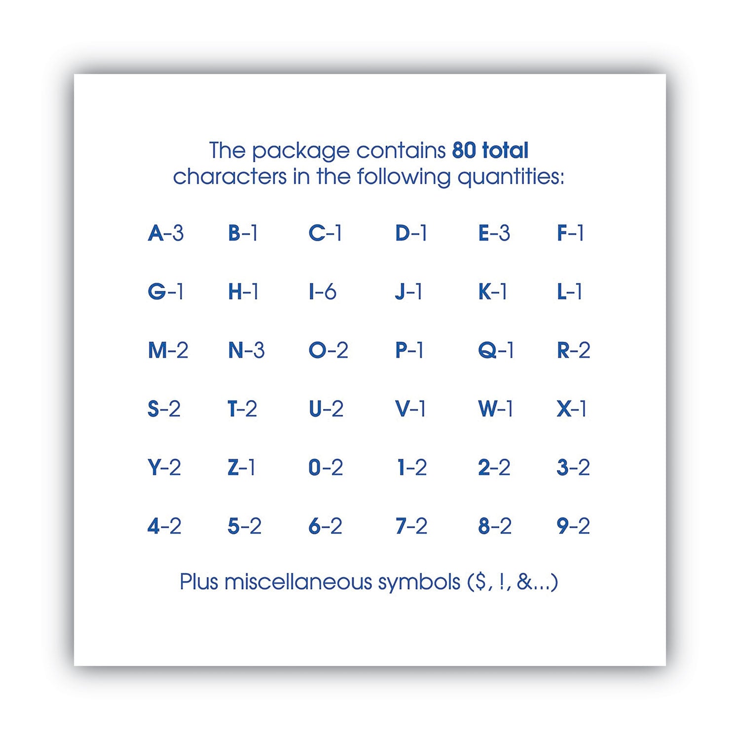 Letters, Numbers and Symbols, Self Adhesive, Black, 3"h, 64 Characters -